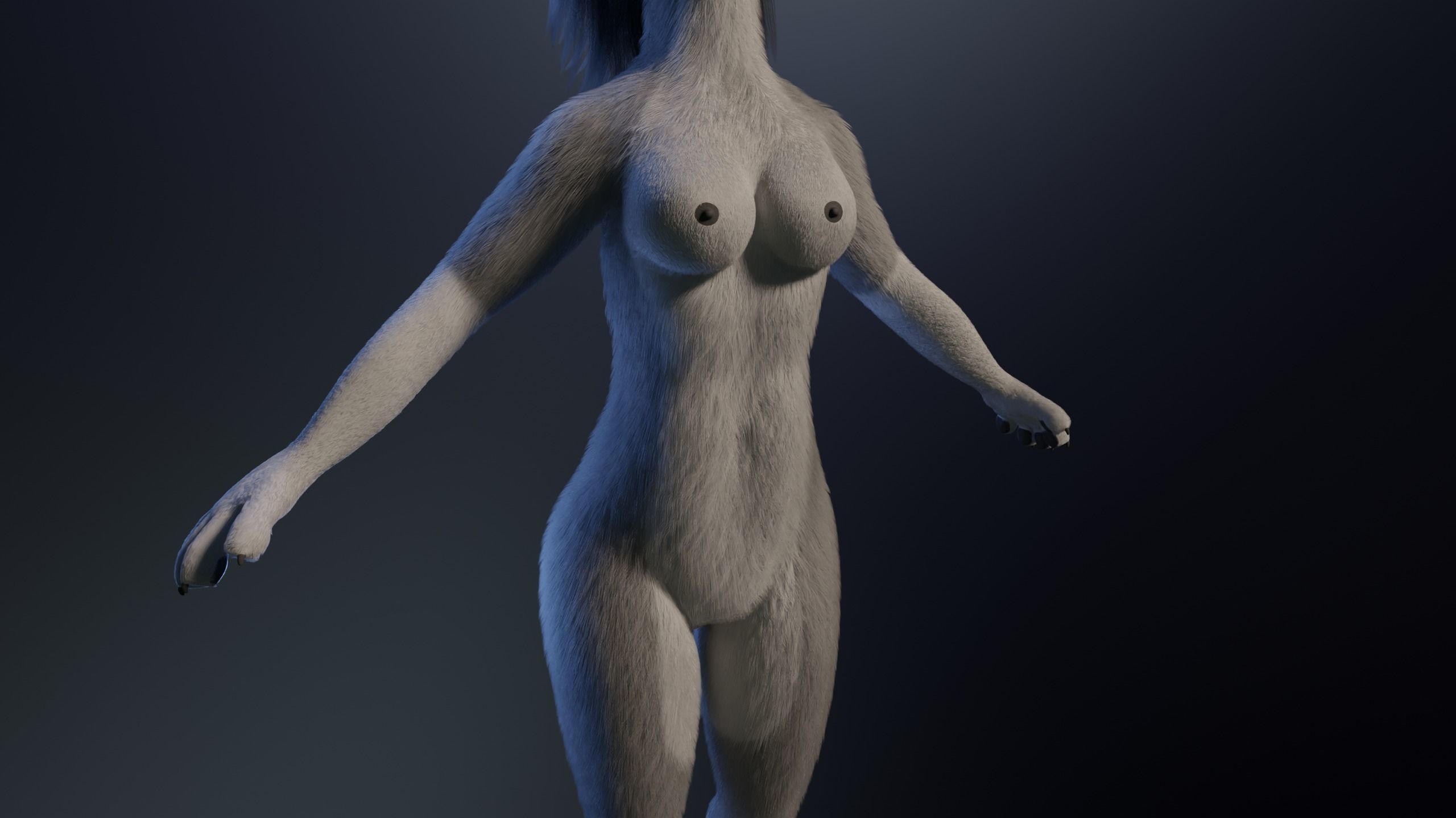 Eva Anthro wolf 3D model_7