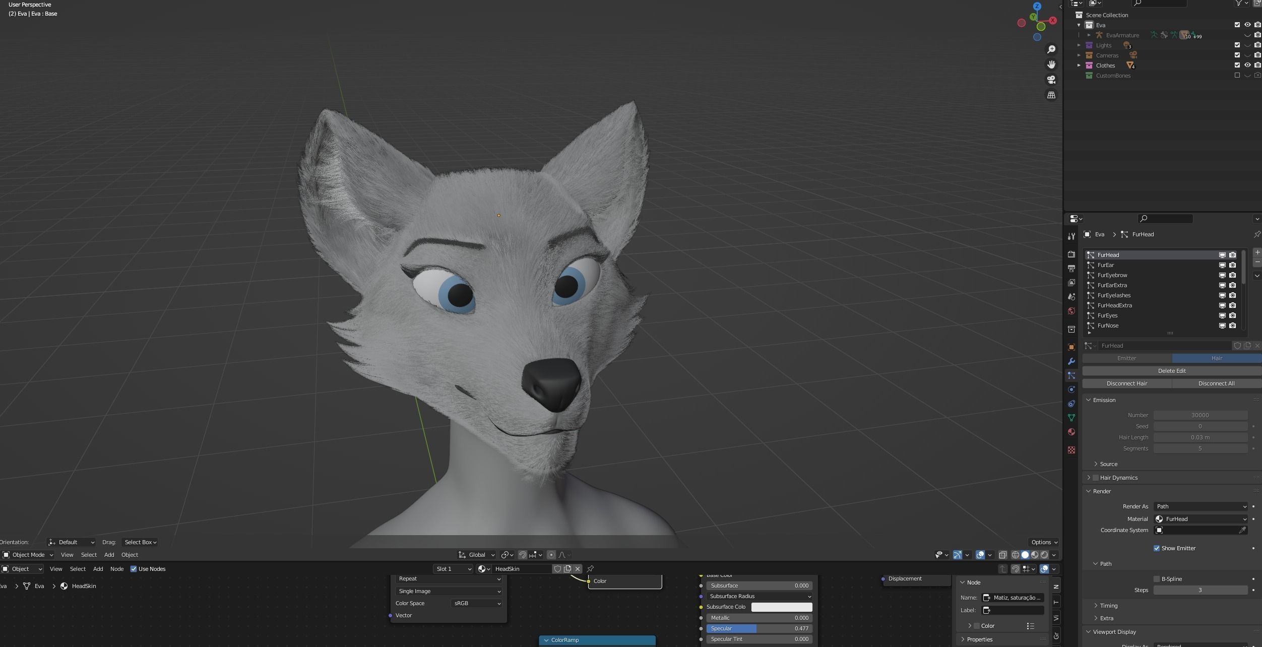 Eva Anthro wolf 3D model_87