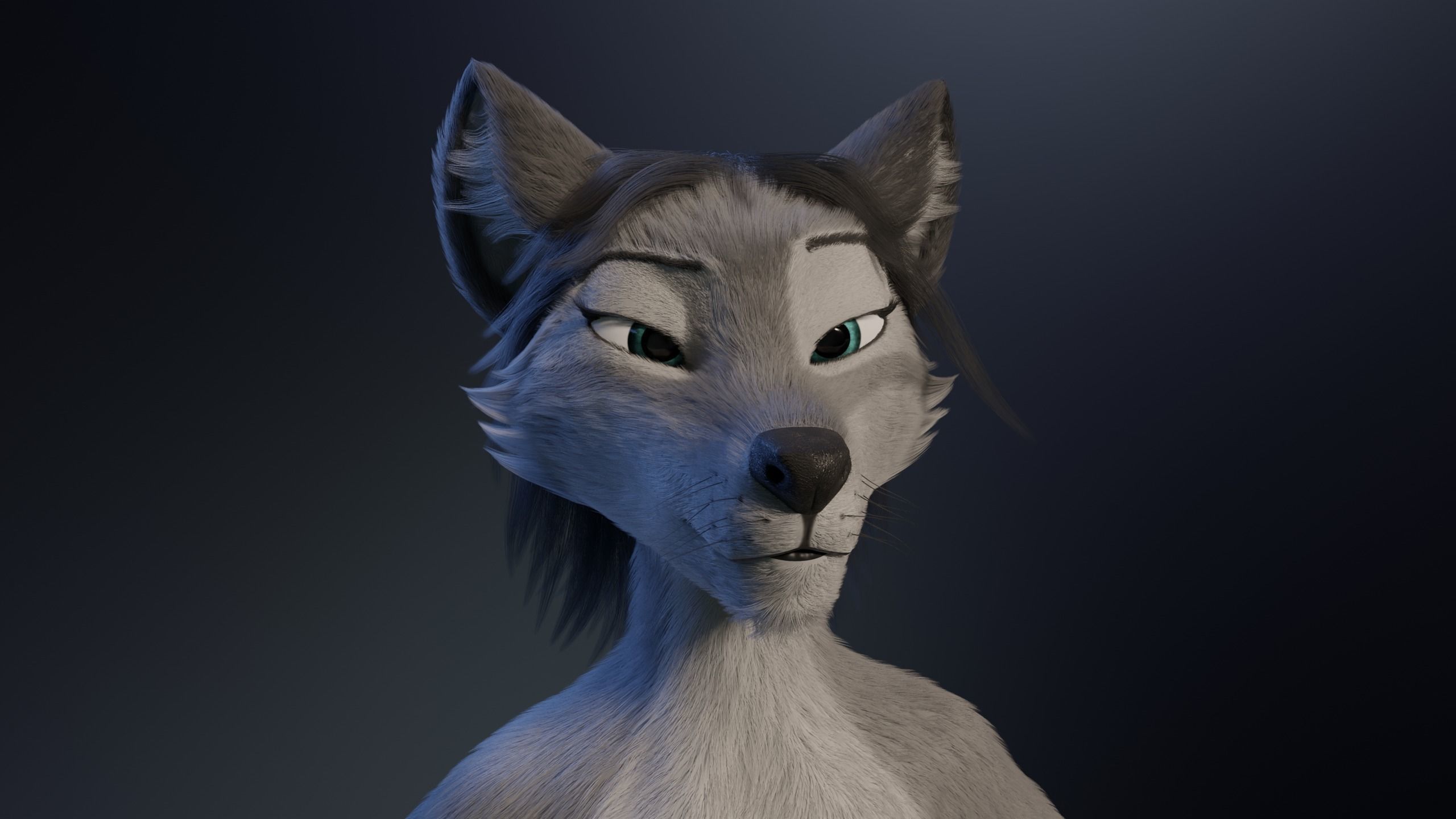 Eva Anthro wolf 3D model_35
