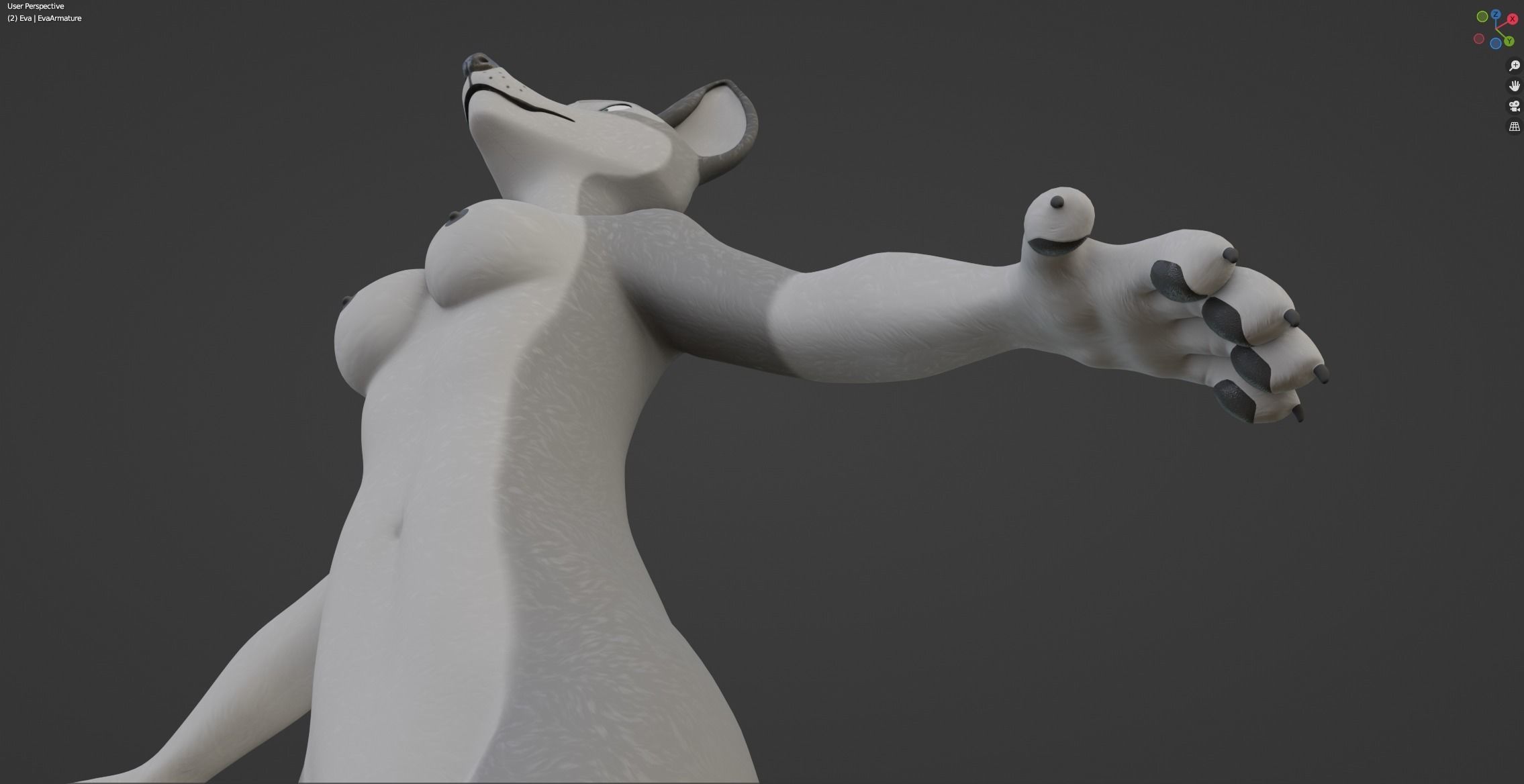 Eva Anthro wolf 3D model_49