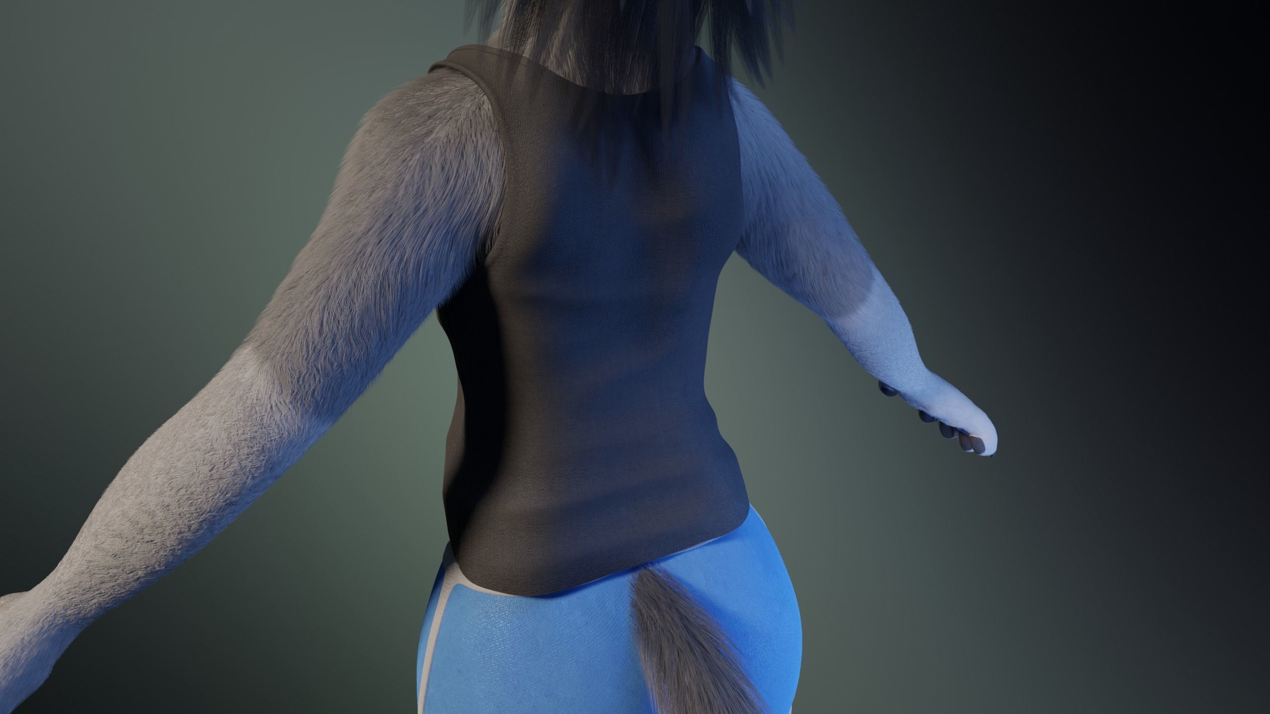 Eva Anthro wolf 3D model_29