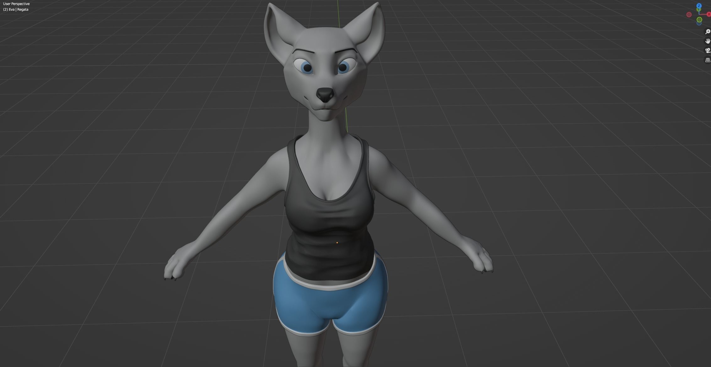 Eva Anthro wolf 3D model_75
