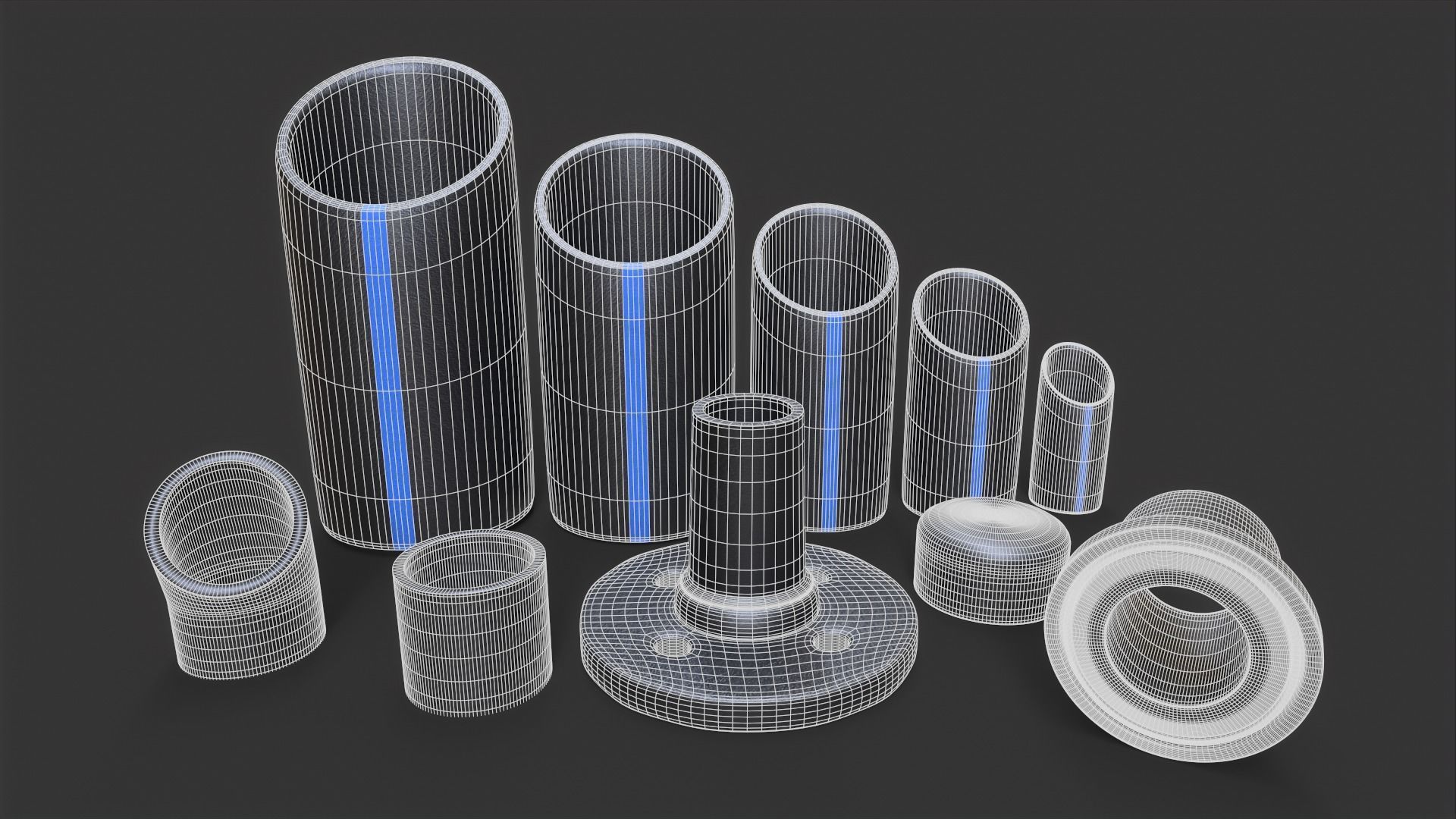 PVC Pipes Pack 3D model_6