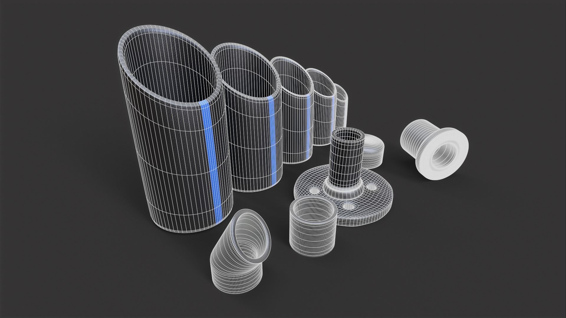 PVC Pipes Pack 3D model_7