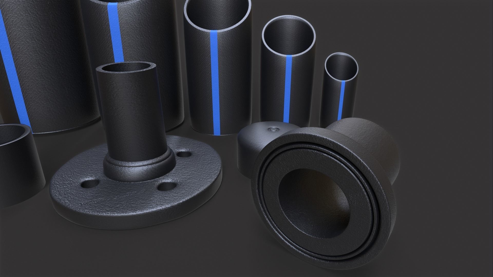 PVC Pipes Pack 3D model_4