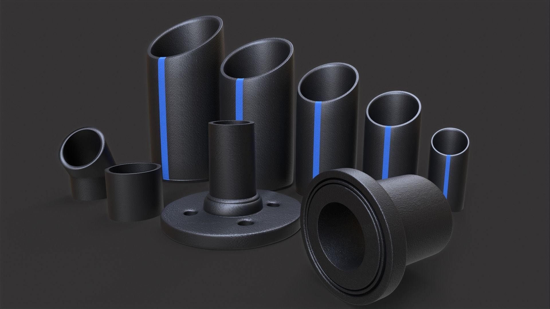 PVC Pipes Pack 3D model_2