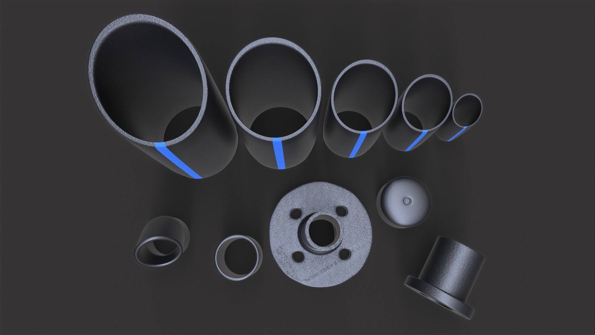 PVC Pipes Pack 3D model_5
