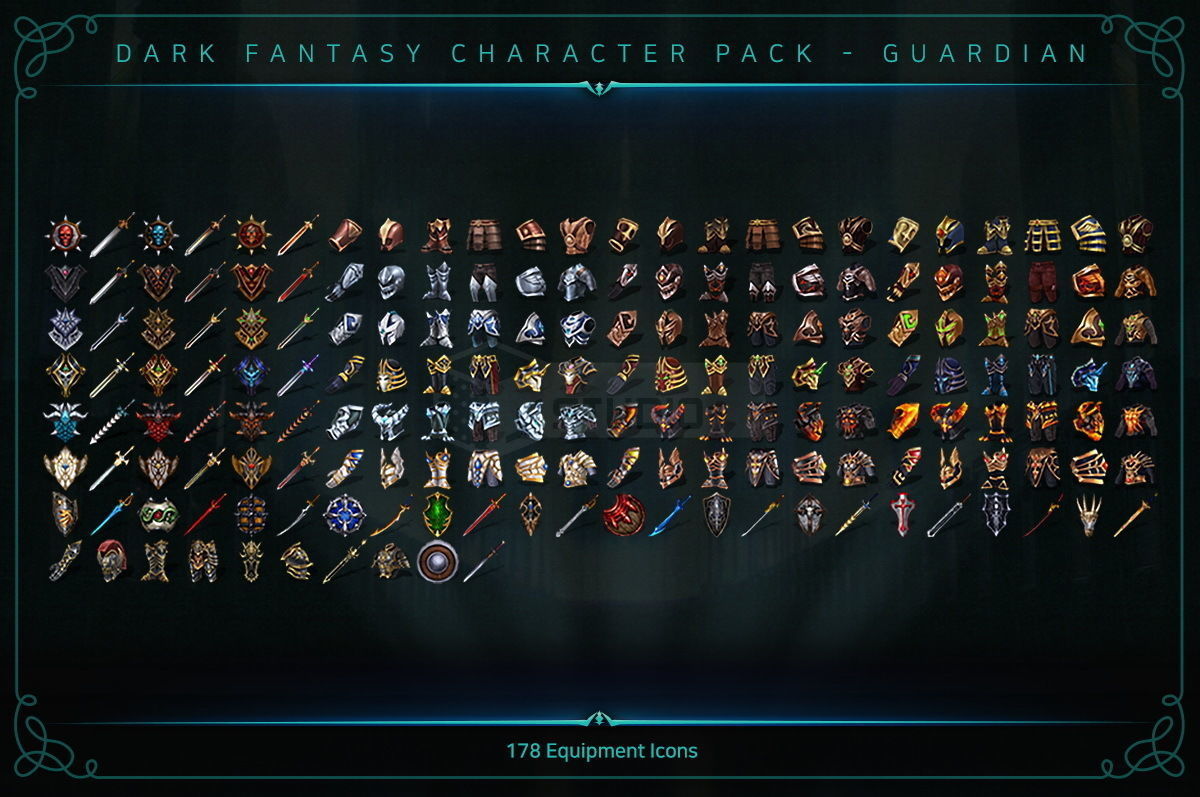 Dark Fantasy Character pack - Guardian Low-poly 3D model_8