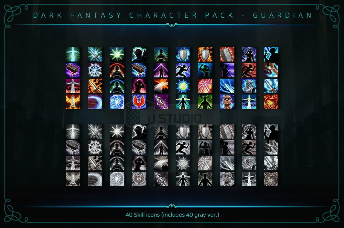 Dark Fantasy Character pack - Guardian Low-poly 3D model_9