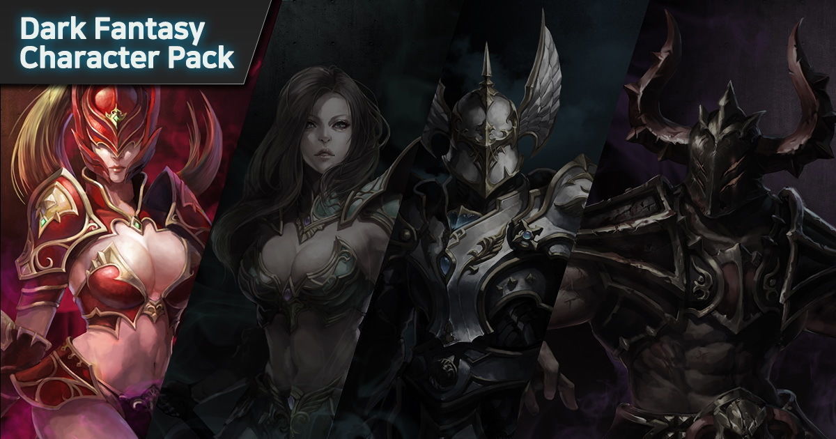 Dark Fantasy Character pack - Hunter Low-poly 3D model_2