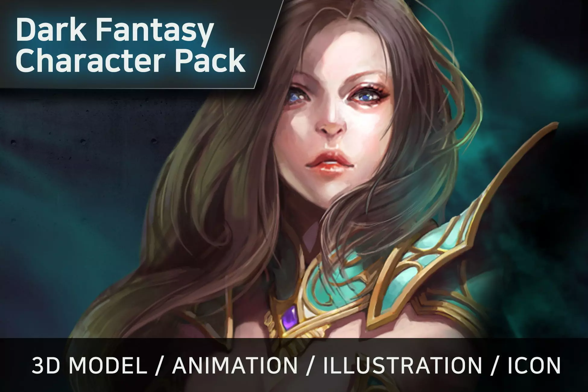 Dark Fantasy Character pack - Mage Low-poly 3D model_0