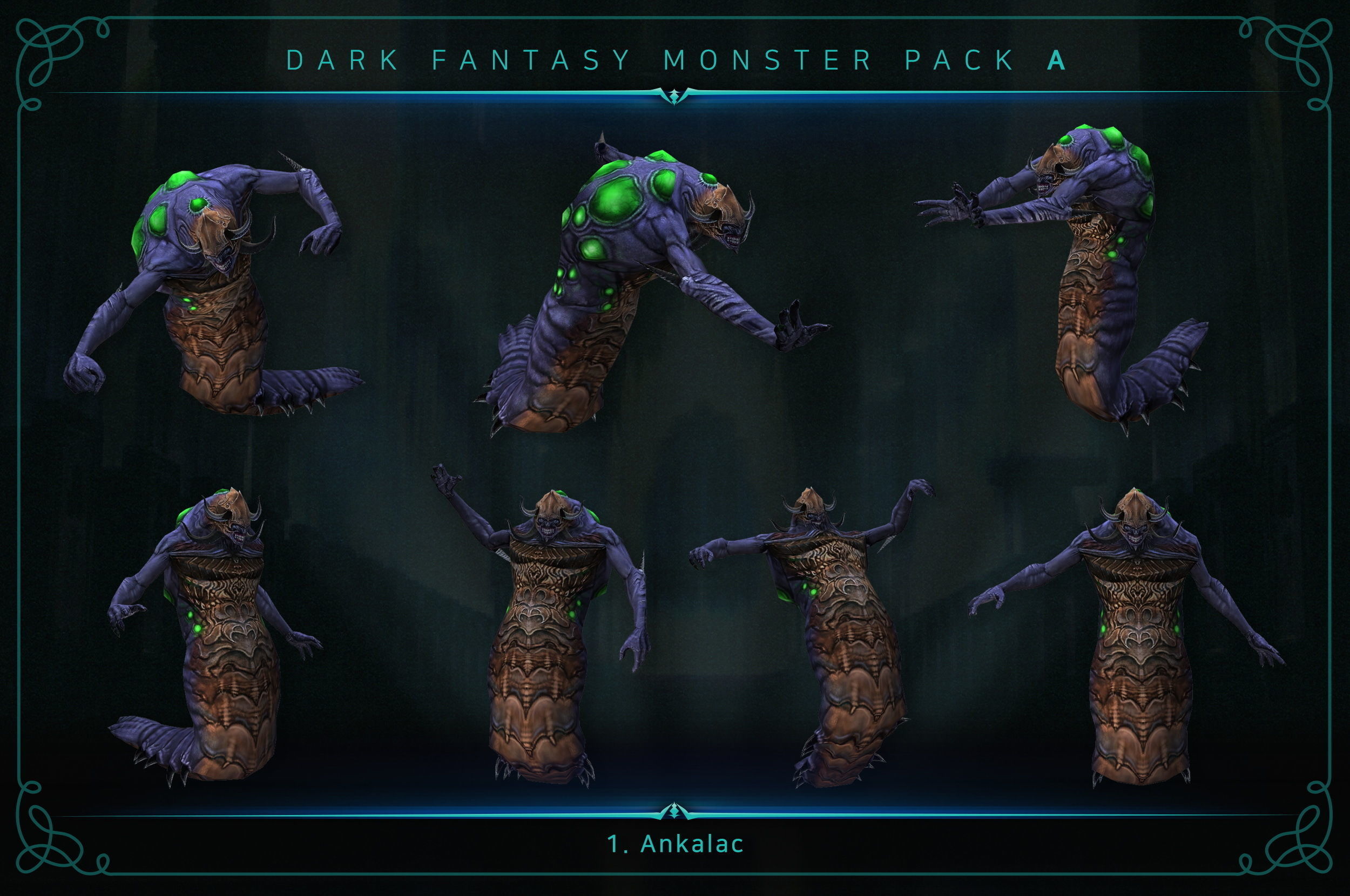 Dark Fantasy Monster Pack A Low-poly 3D model_7