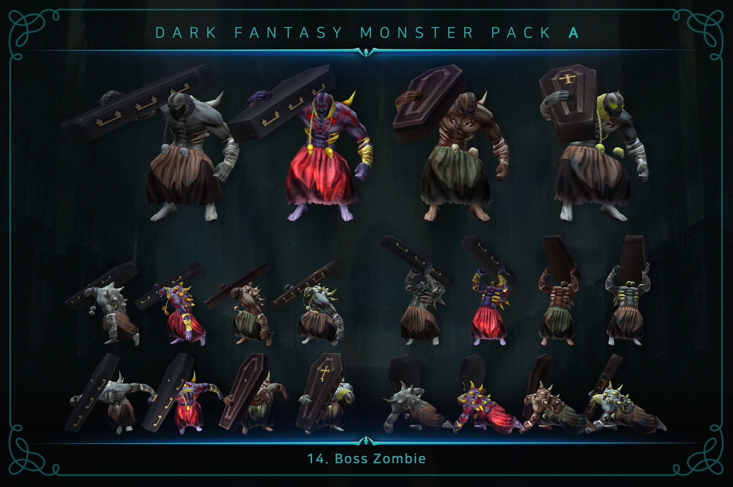 Dark Fantasy Monster Pack A Low-poly 3D model_15