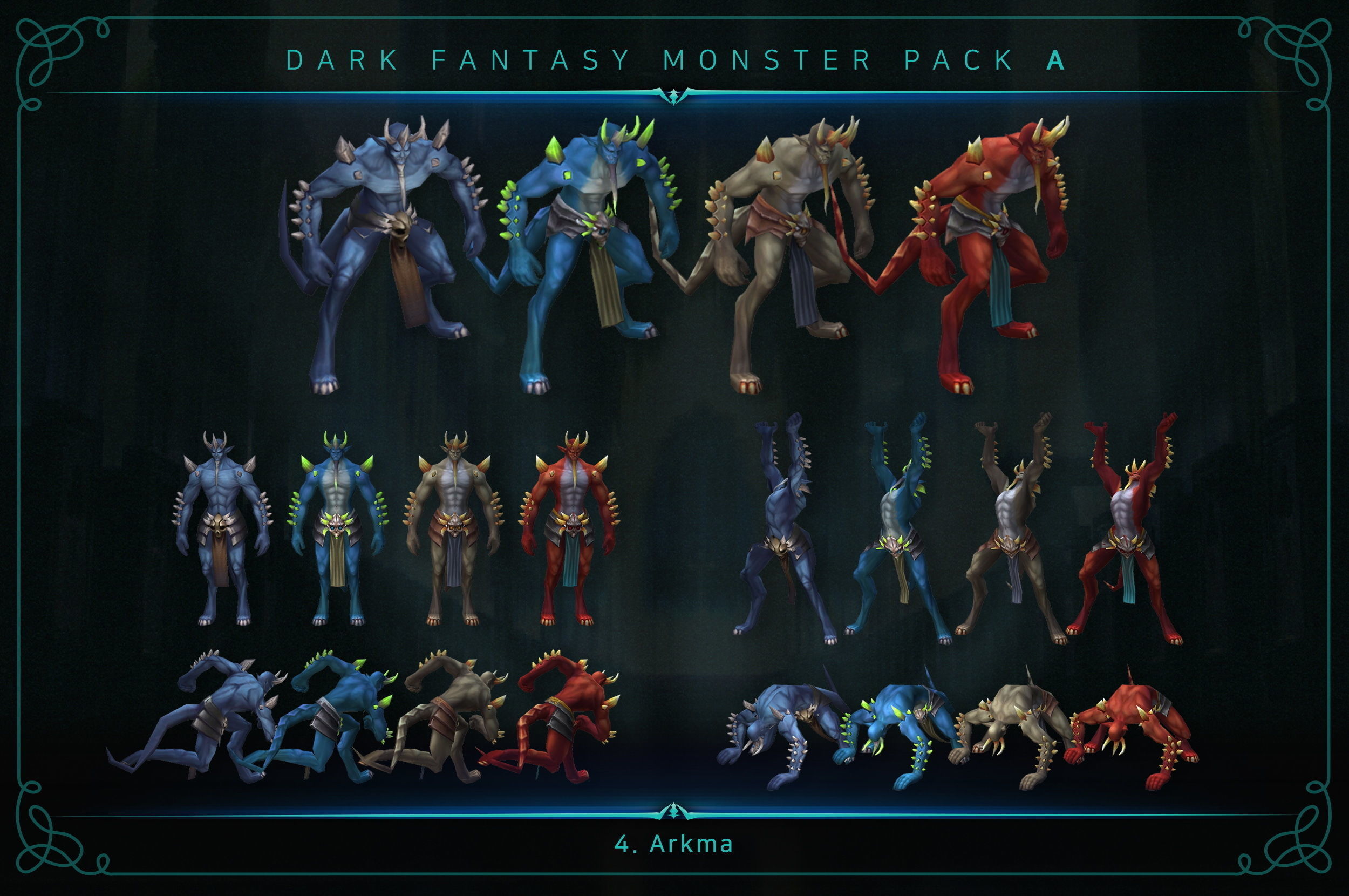 Dark Fantasy Monster Pack A Low-poly 3D model_13