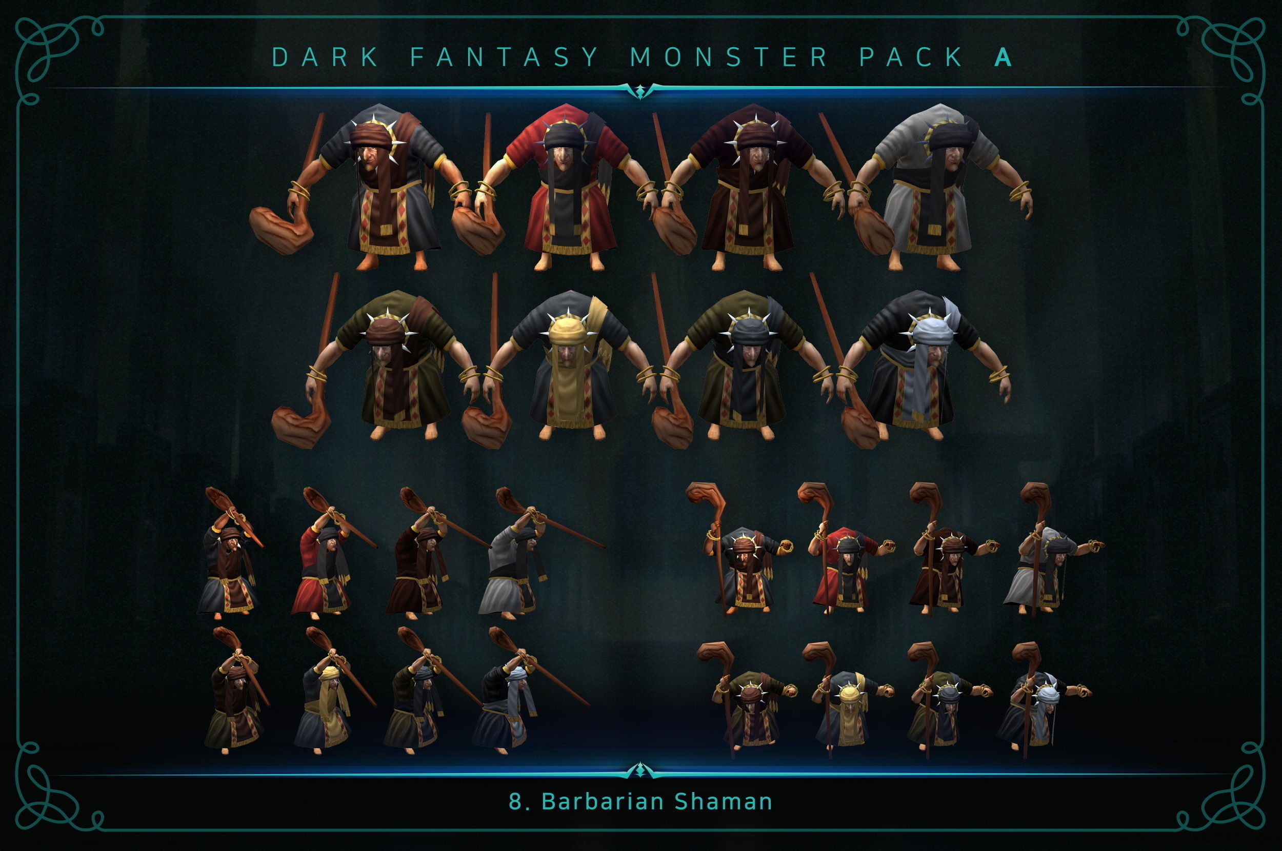 Dark Fantasy Monster Pack A Low-poly 3D model_8