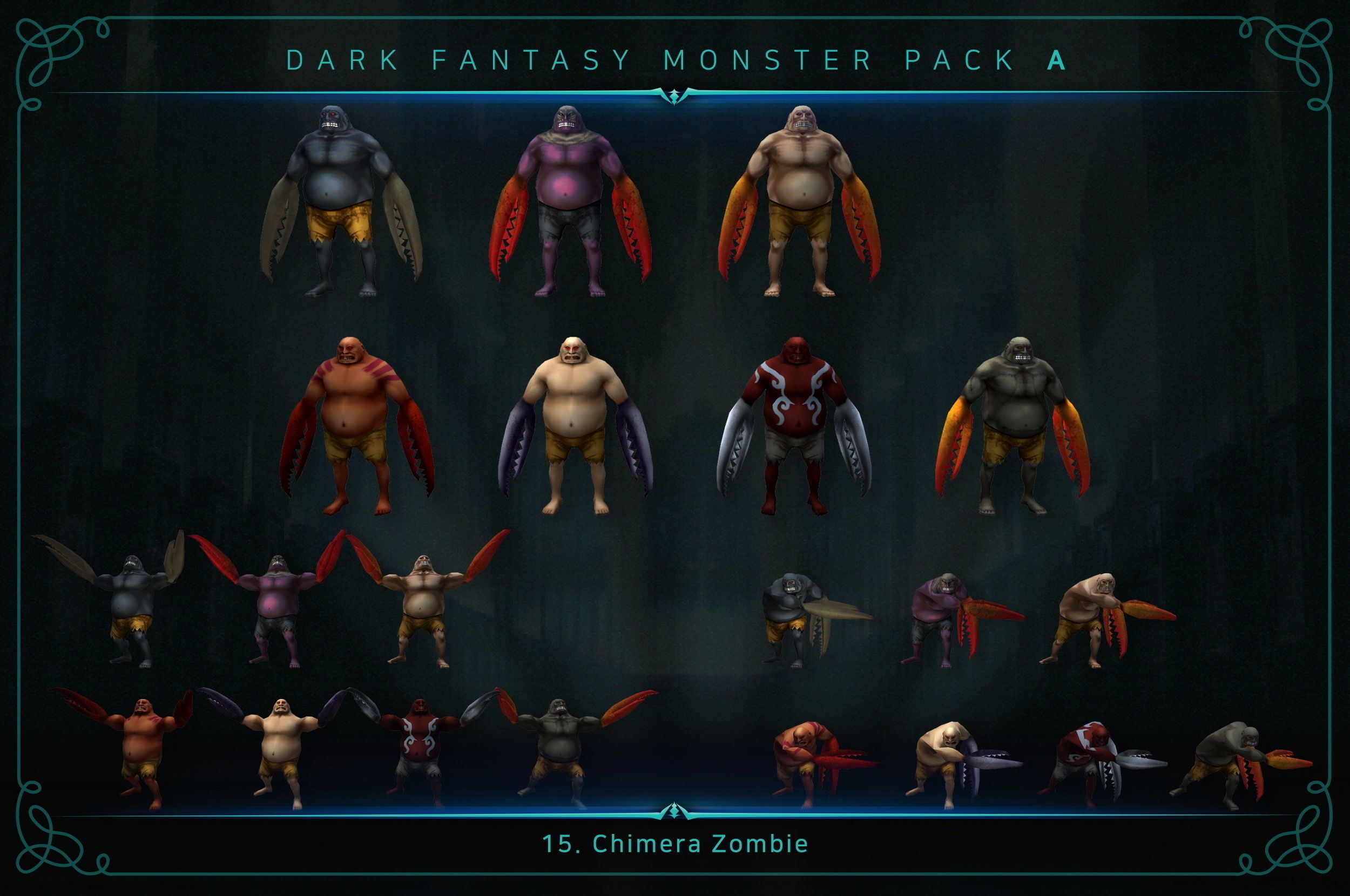Dark Fantasy Monster Pack A Low-poly 3D model_17