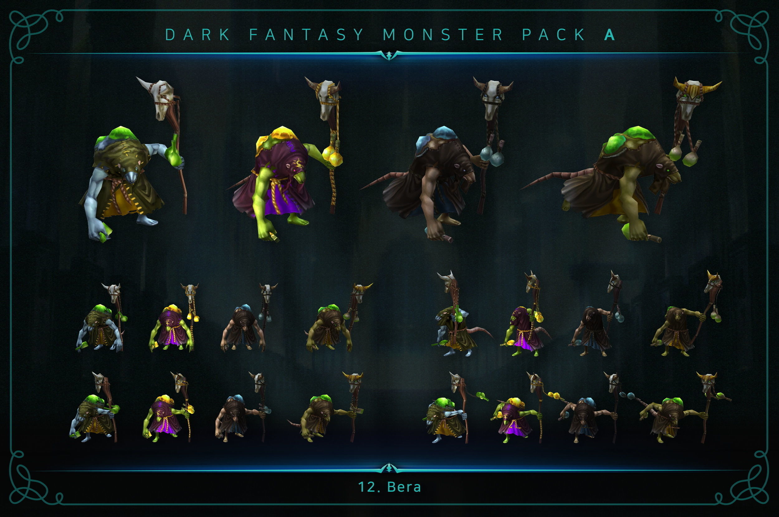 Dark Fantasy Monster Pack A Low-poly 3D model_12