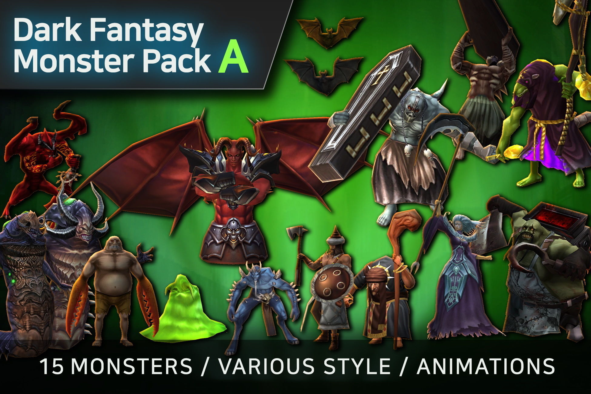 Dark Fantasy Monster Pack A Low-poly 3D model_2