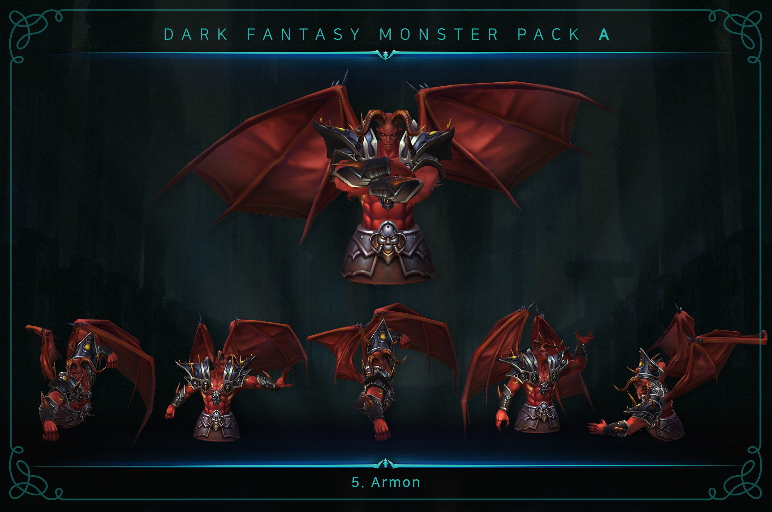 Dark Fantasy Monster Pack A Low-poly 3D model_5