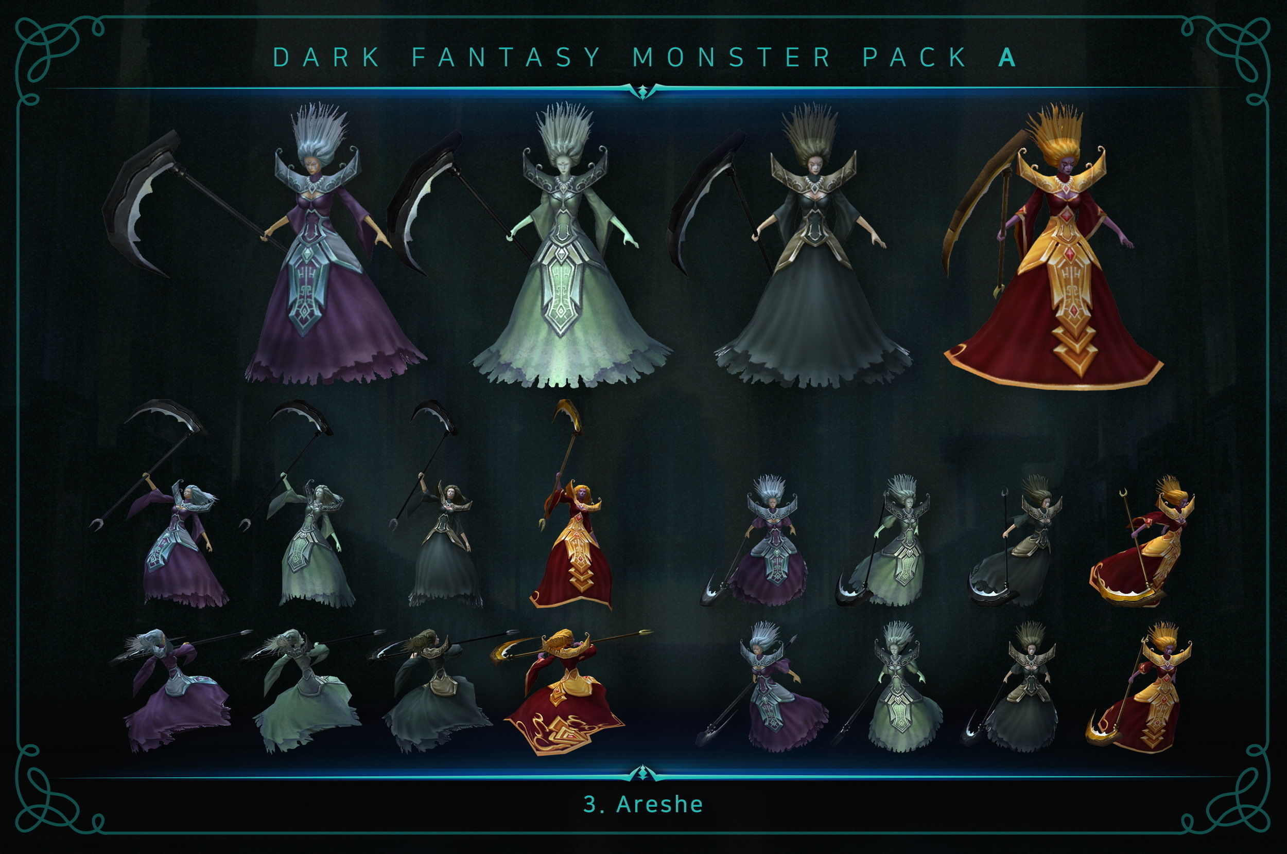Dark Fantasy Monster Pack A Low-poly 3D model_3