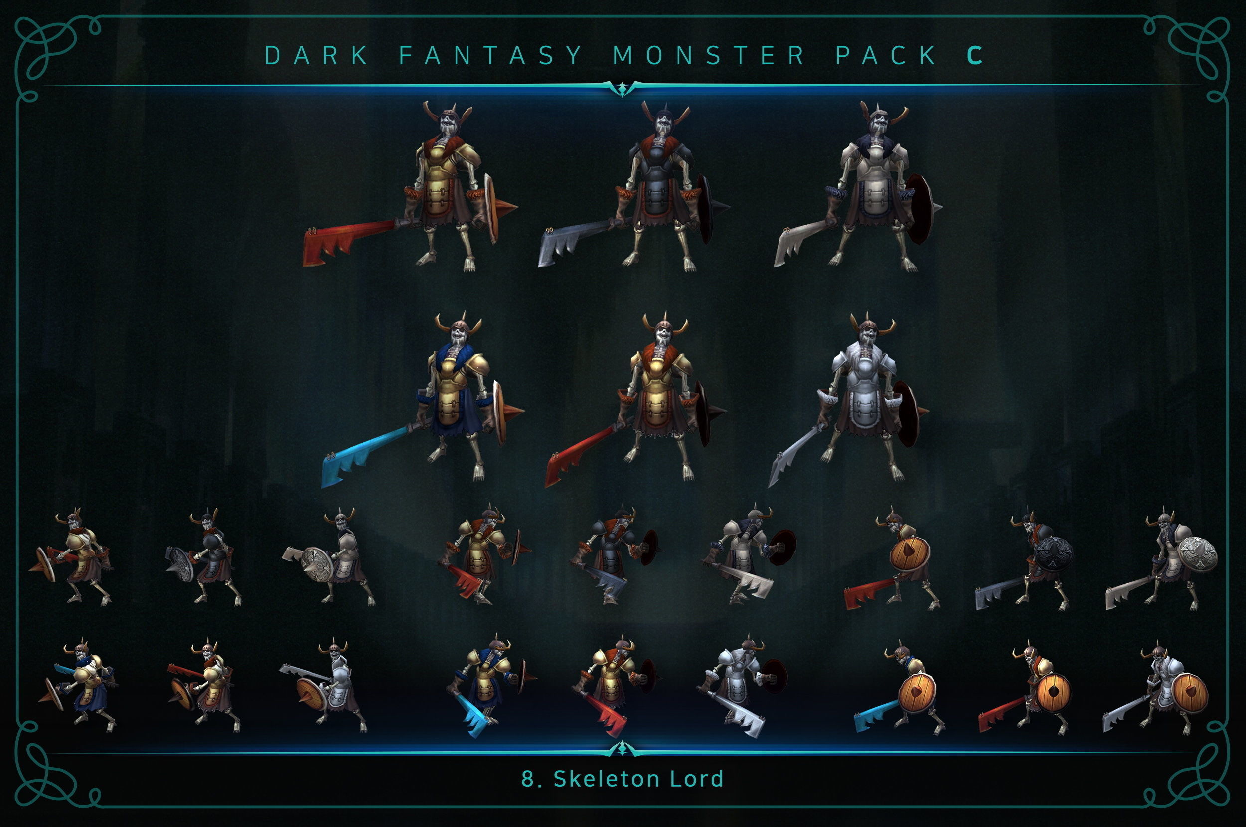 Dark Fantasy Monster Pack C Low-poly 3D model_10