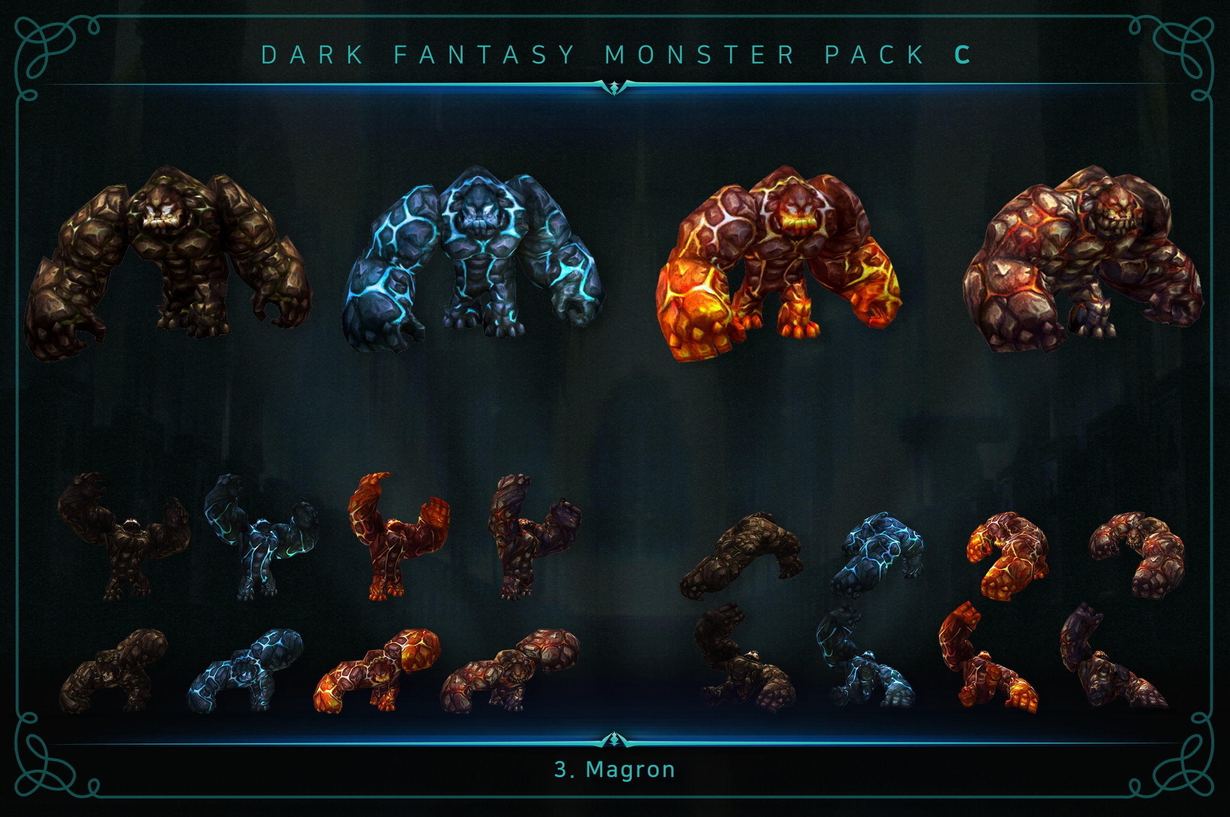 Dark Fantasy Monster Pack C Low-poly 3D model_5