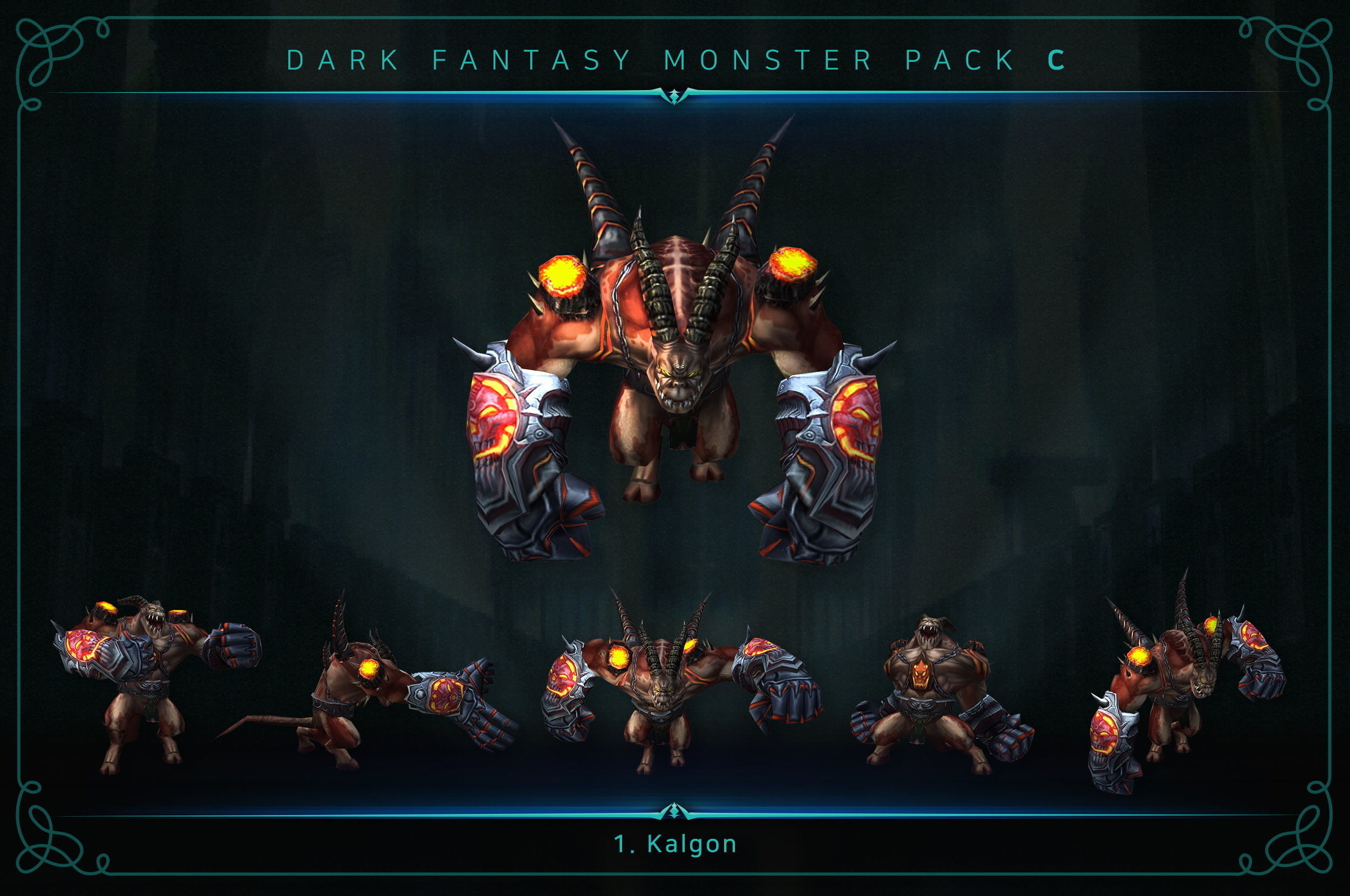 Dark Fantasy Monster Pack C Low-poly 3D model_3