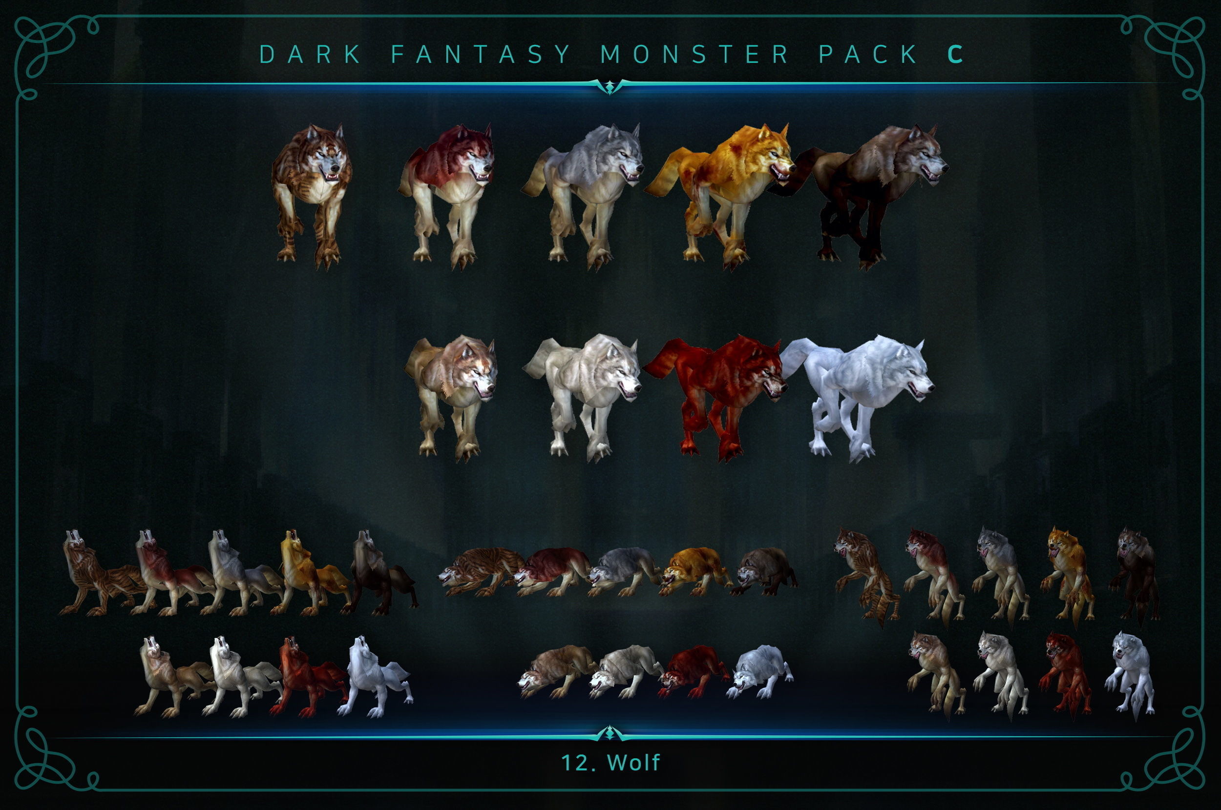 Dark Fantasy Monster Pack C Low-poly 3D model_14