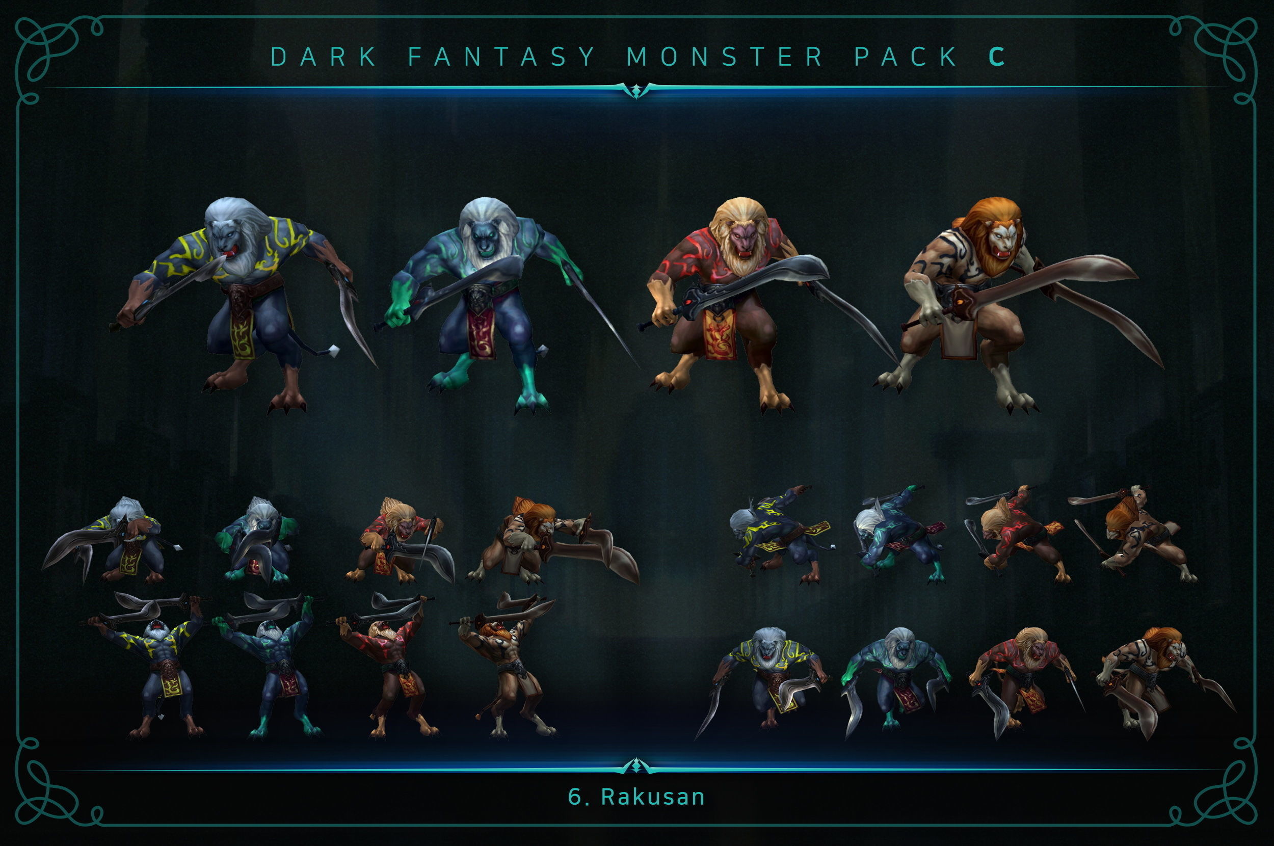 Dark Fantasy Monster Pack C Low-poly 3D model_8