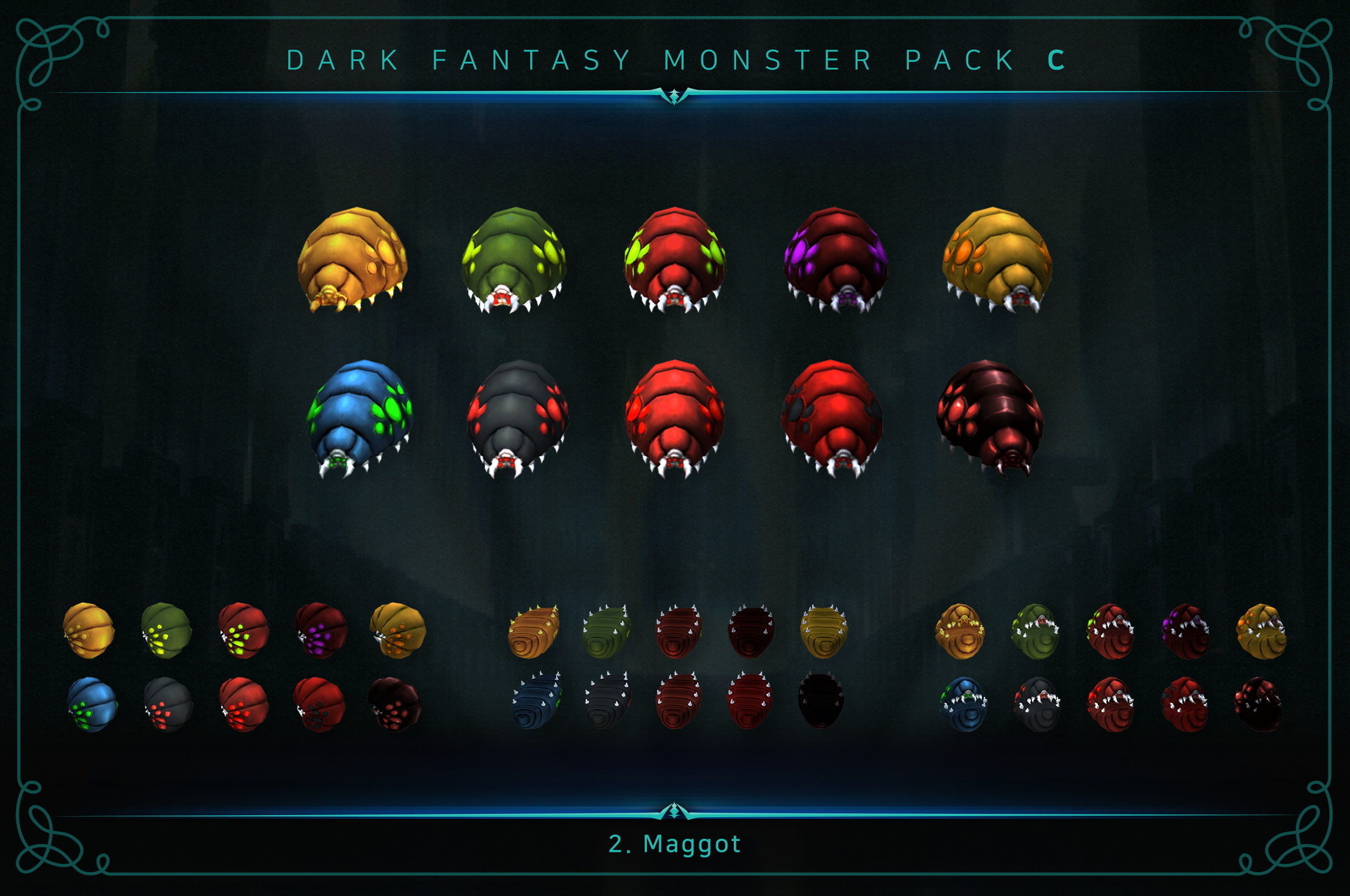 Dark Fantasy Monster Pack C Low-poly 3D model_4