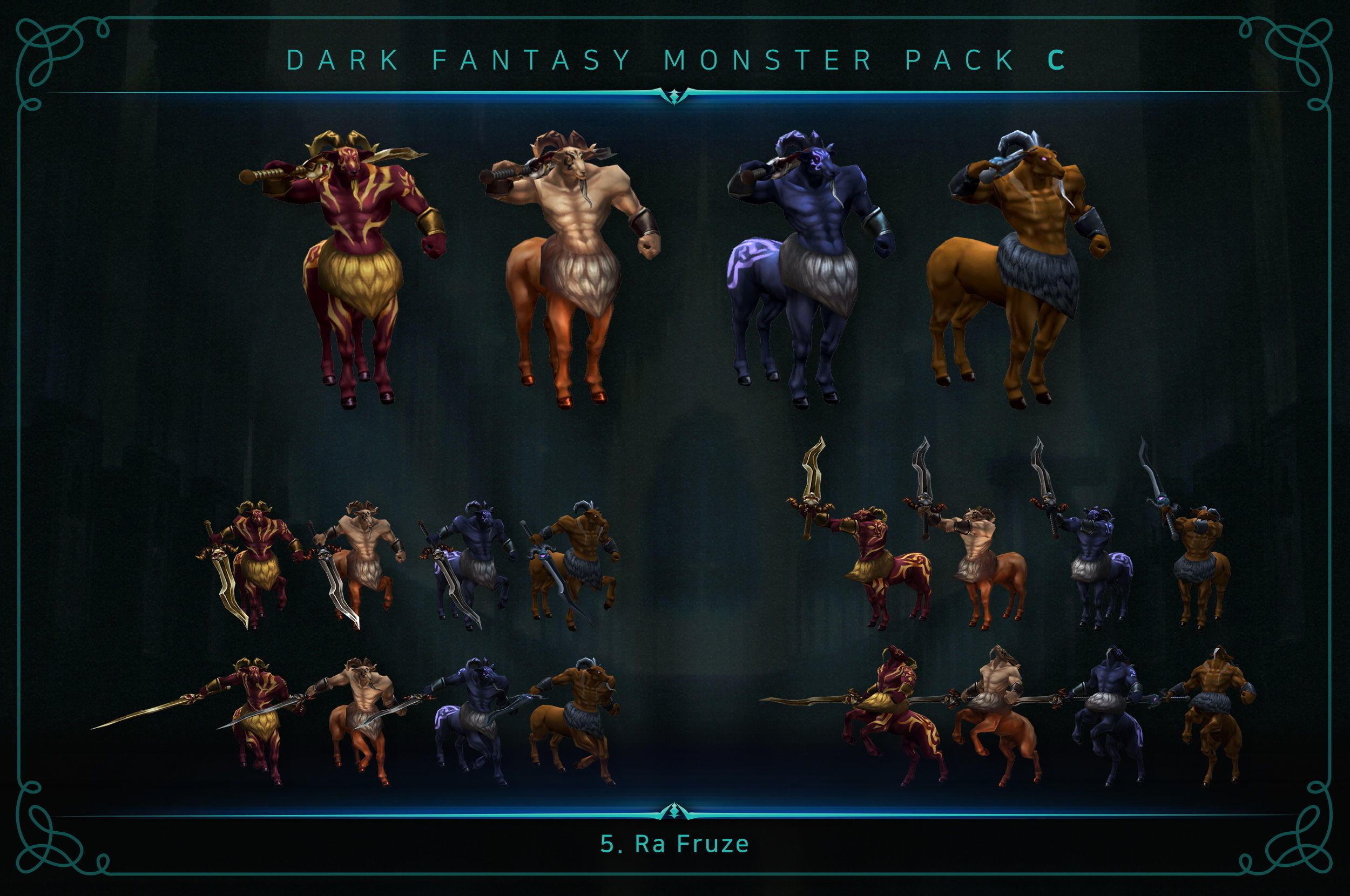 Dark Fantasy Monster Pack C Low-poly 3D model_7