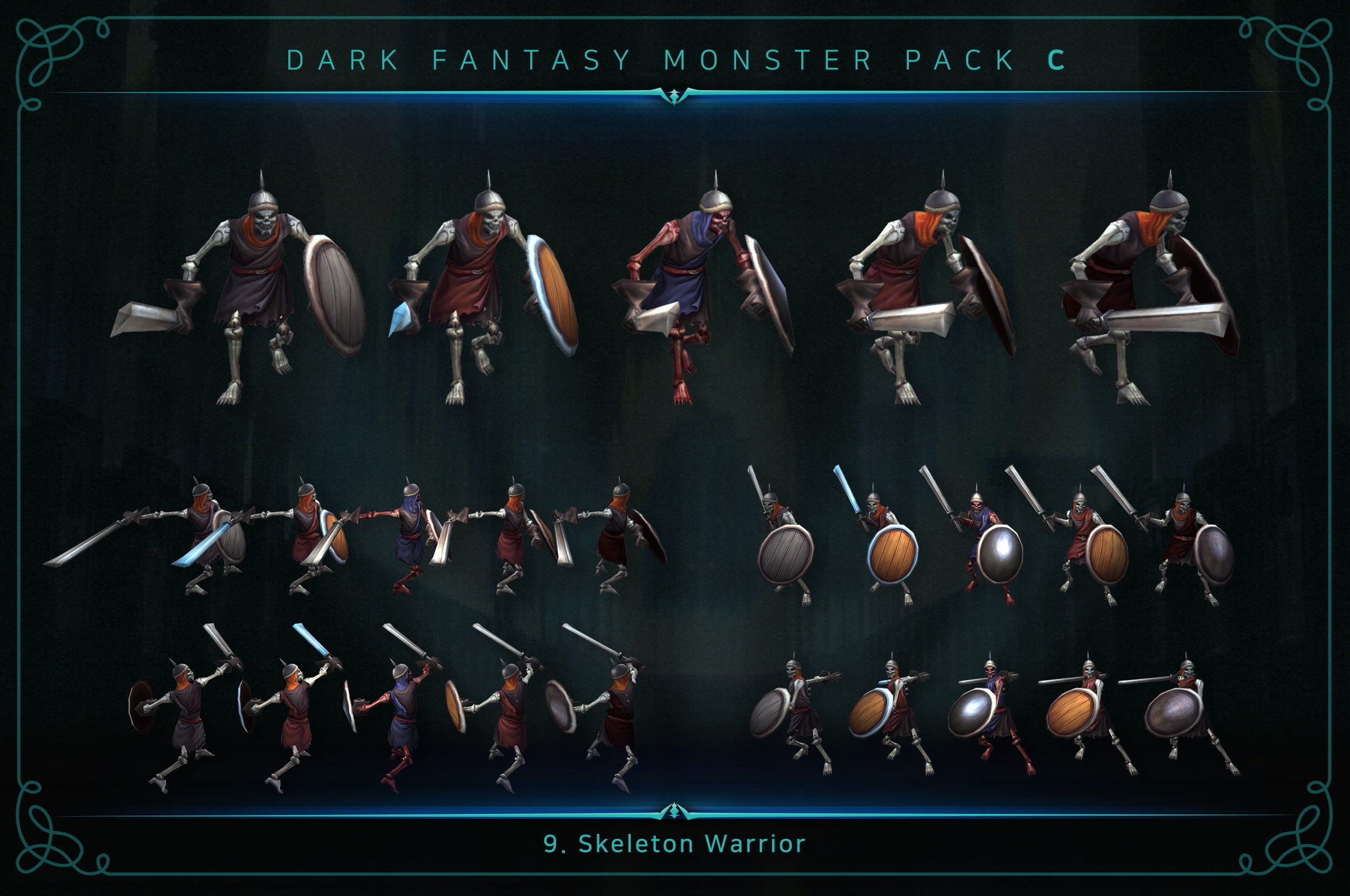 Dark Fantasy Monster Pack C Low-poly 3D model_11