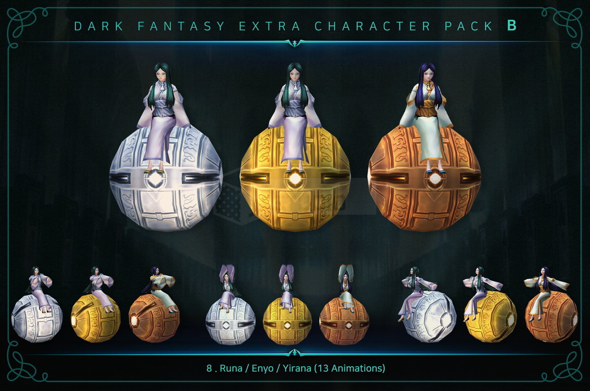 Dark Fantasy Extra Character Pack B Low-poly 3D model_9