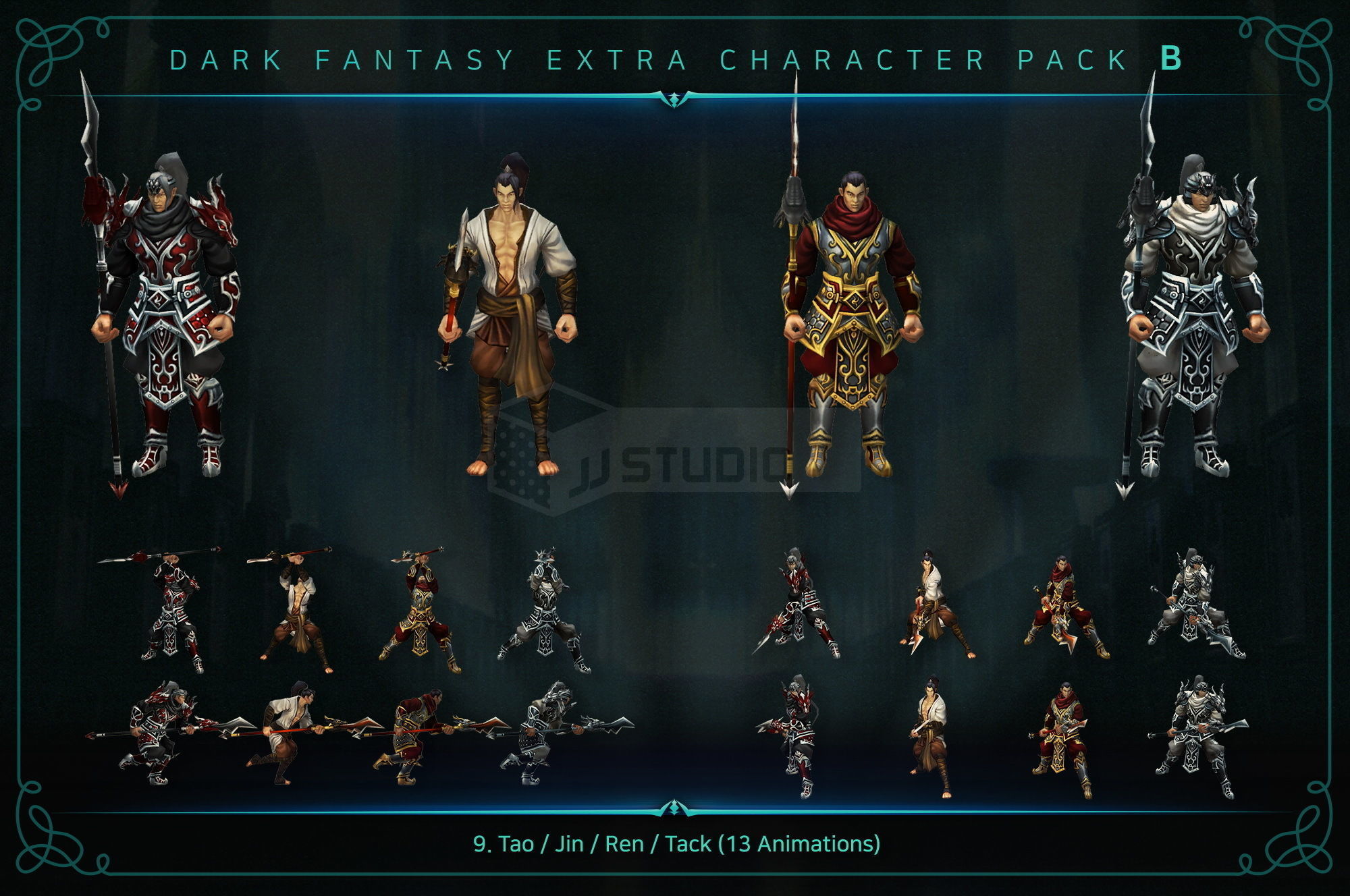 Dark Fantasy Extra Character Pack B Low-poly 3D model_10