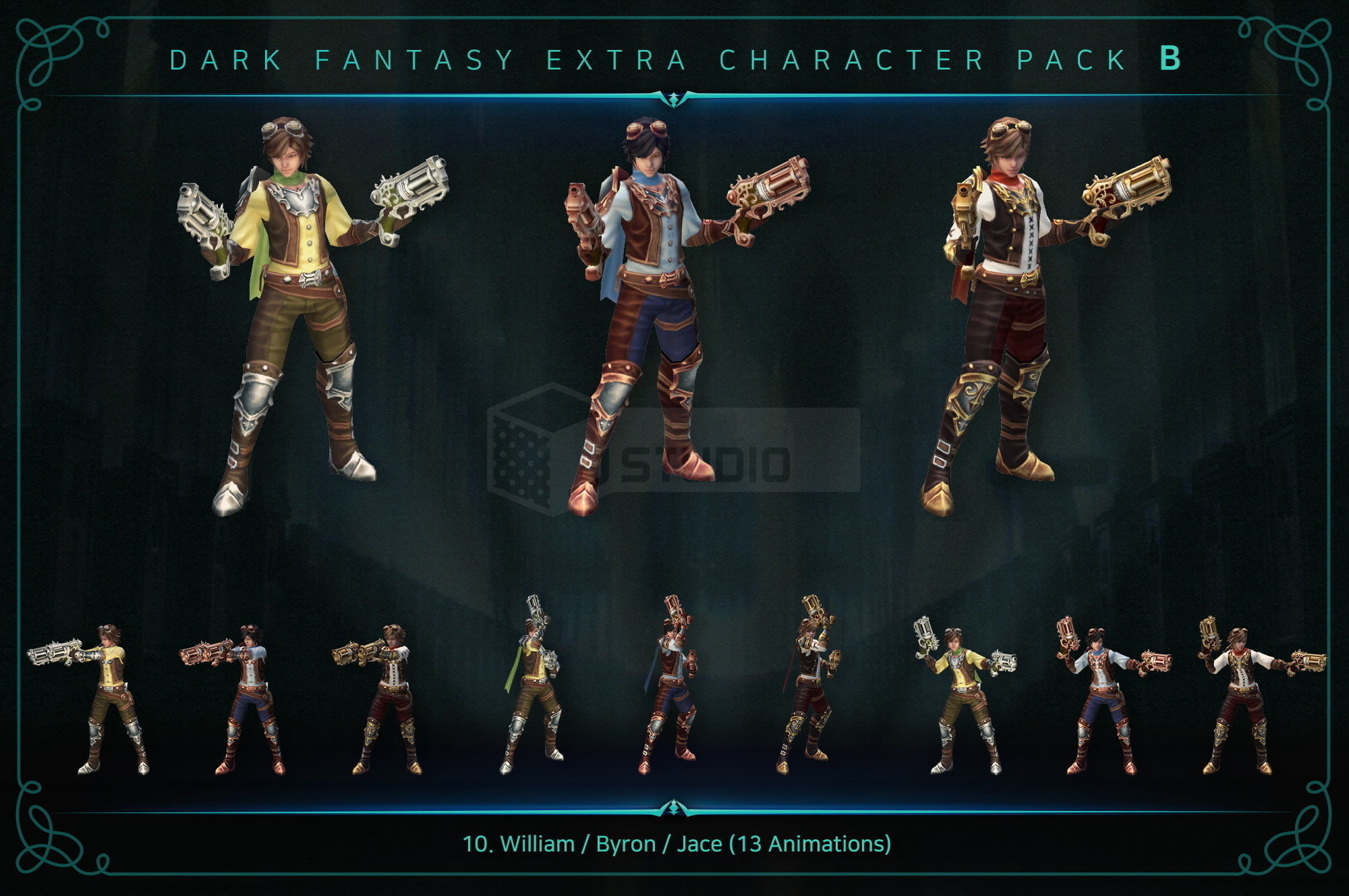 Dark Fantasy Extra Character Pack B Low-poly 3D model_11