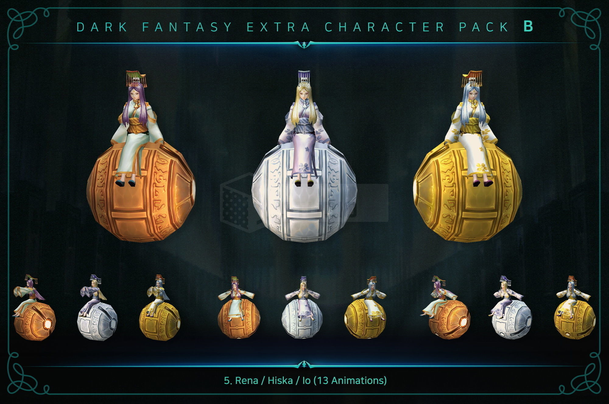 Dark Fantasy Extra Character Pack B Low-poly 3D model_6