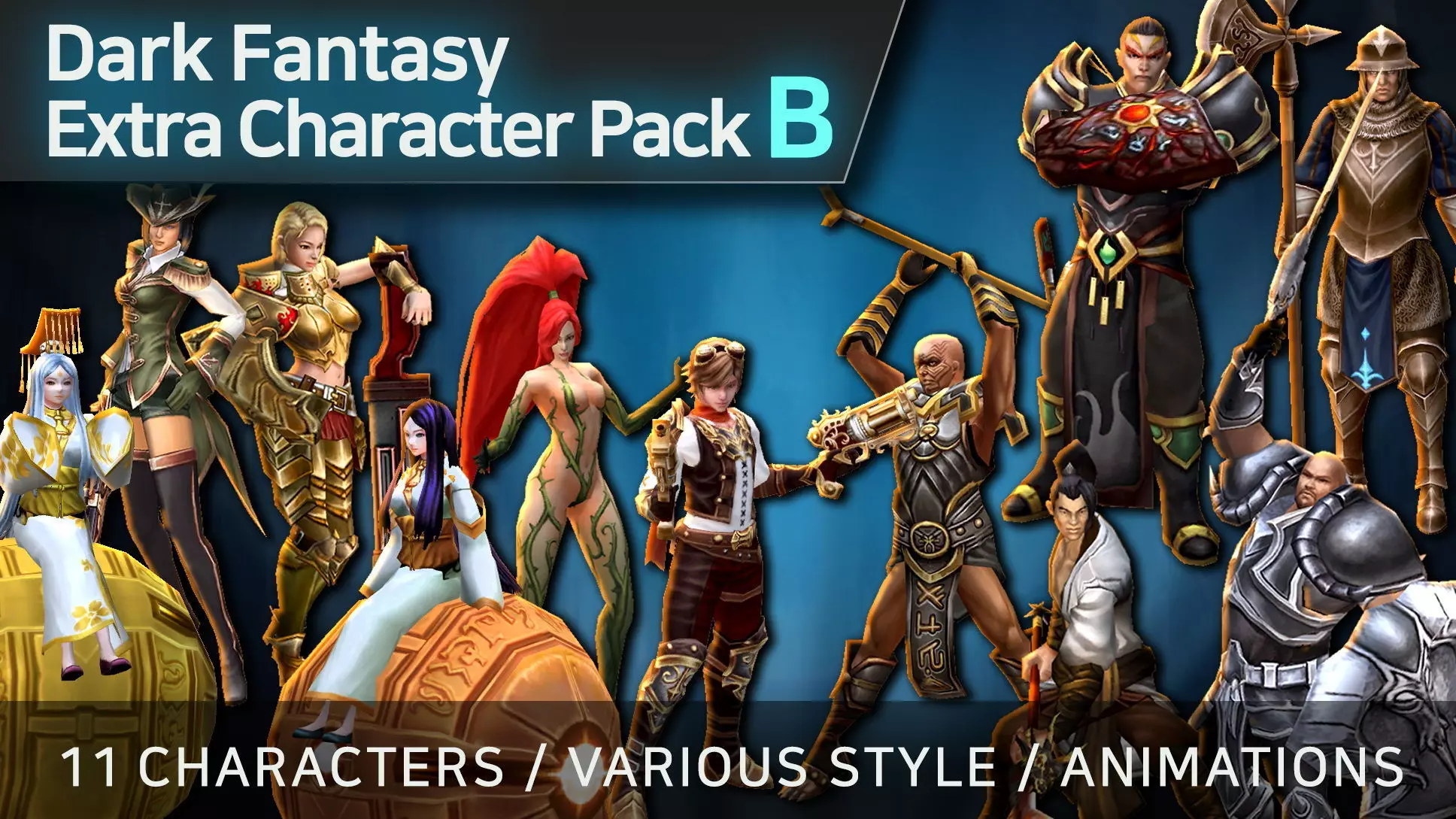 Dark Fantasy Extra Character Pack B Low-poly 3D model_0