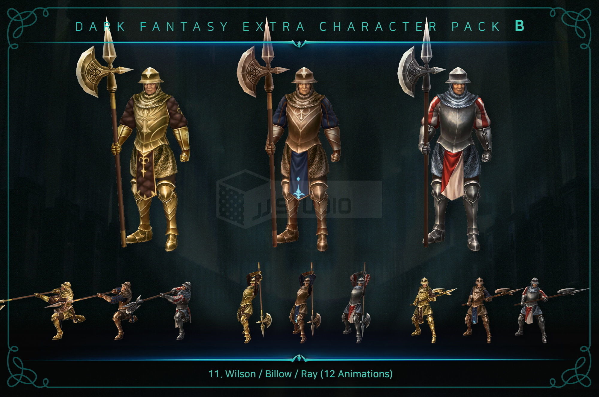 Dark Fantasy Extra Character Pack B Low-poly 3D model_12