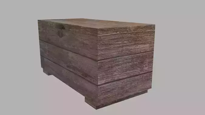 Wooden Chest - Rigged - Animated