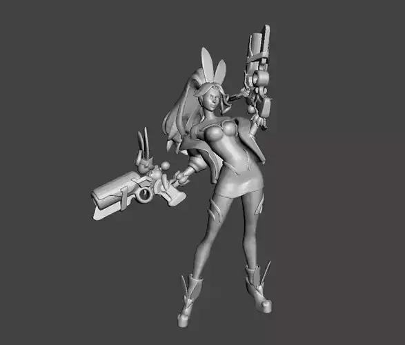 Battle Bunny Miss Fortune 3D Model 3D print model