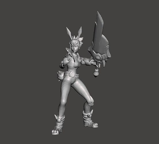 Battle Bunny Prime Riven 3D Model 3D print model