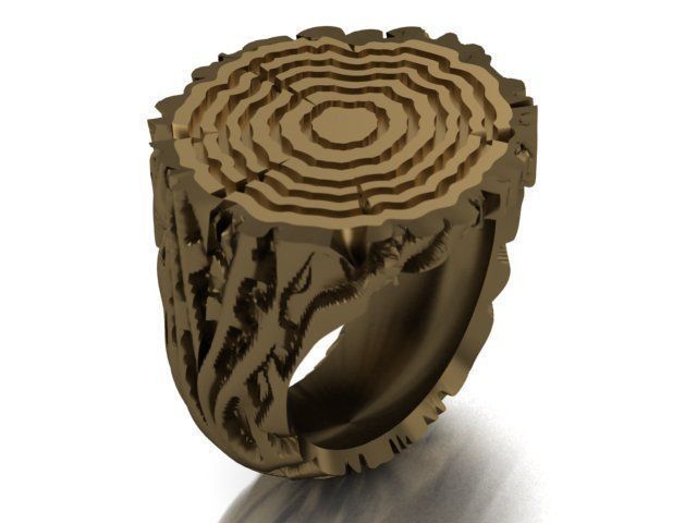 tree trunk ring 3D print model_1