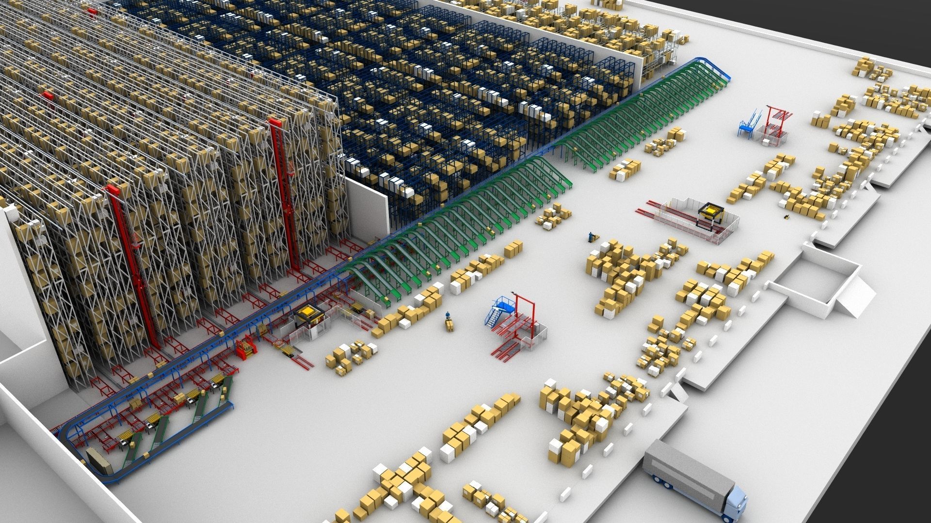 Warehouse with boxes Low-poly 3D model_11