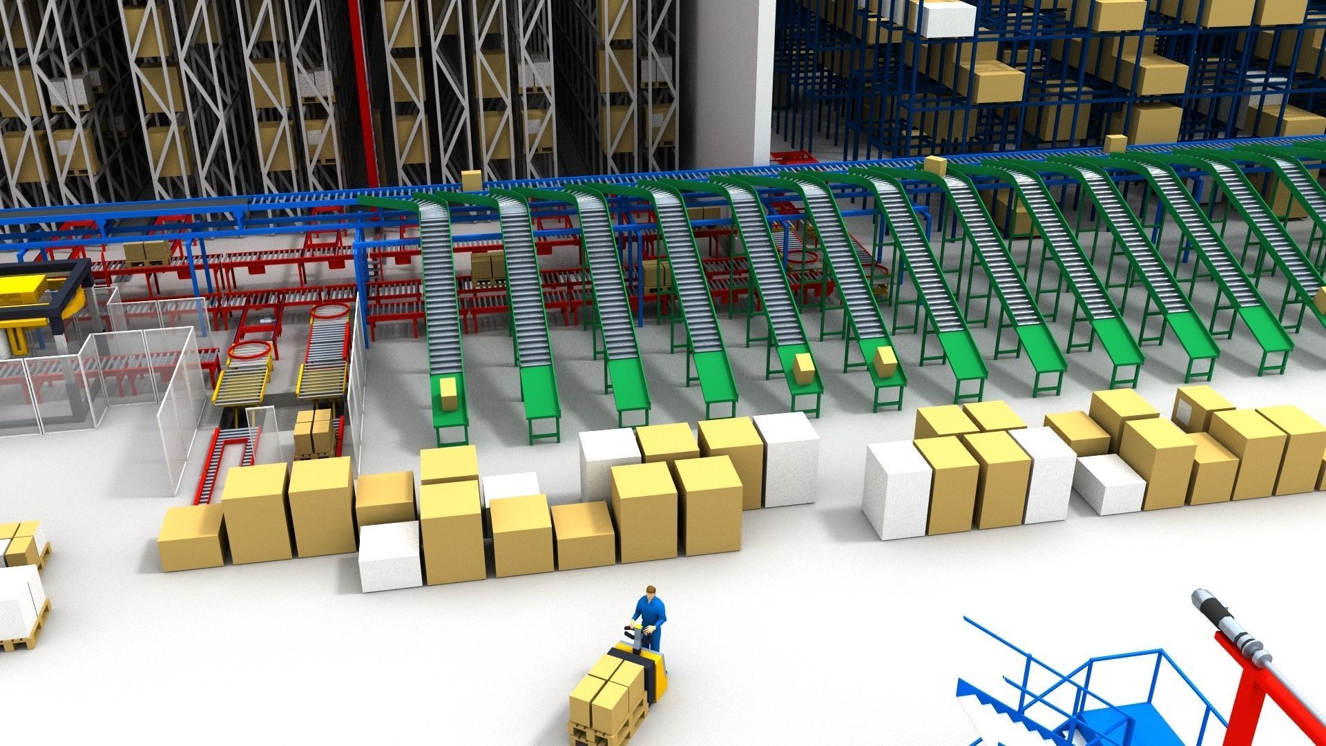 Warehouse with boxes Low-poly 3D model_15