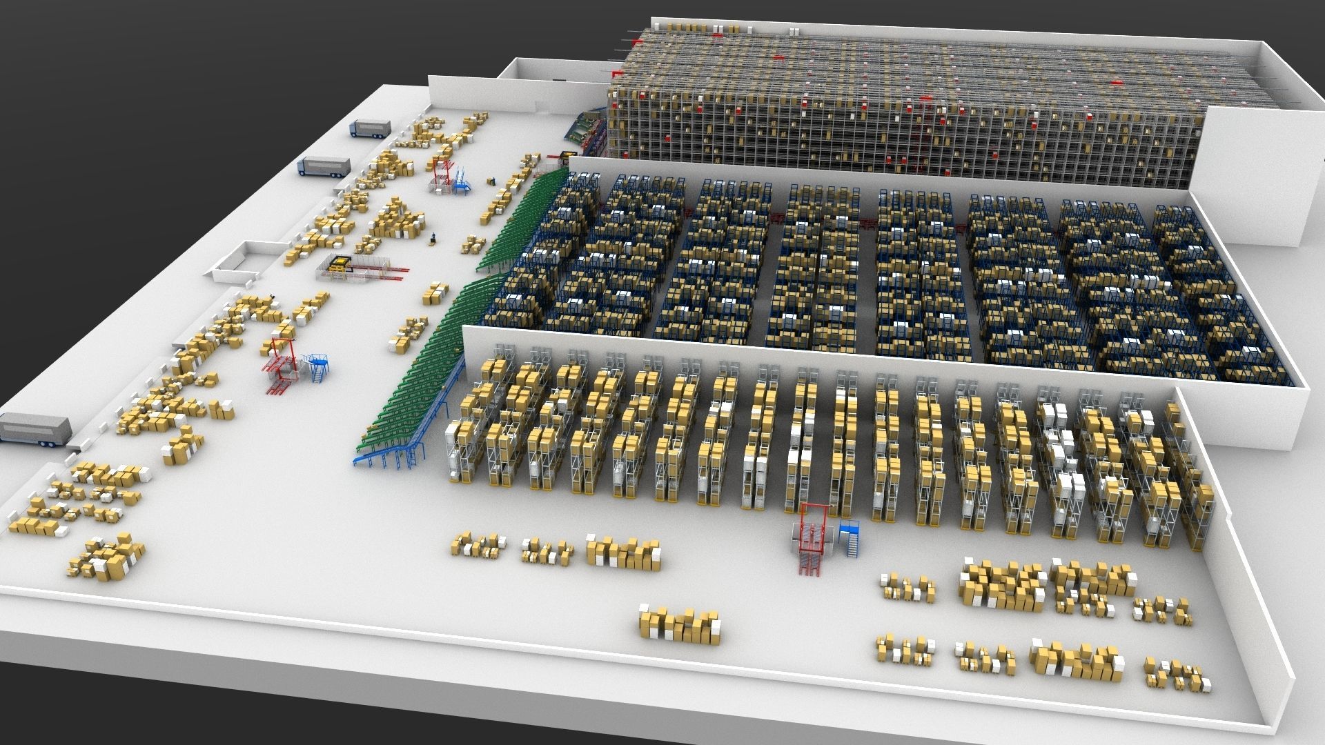 Warehouse with boxes Low-poly 3D model_9