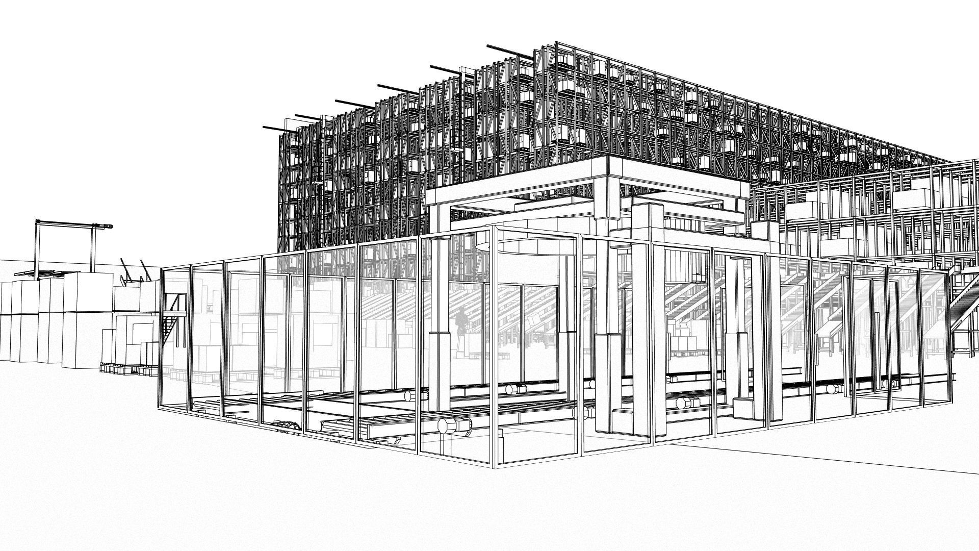 Warehouse with boxes Low-poly 3D model_18