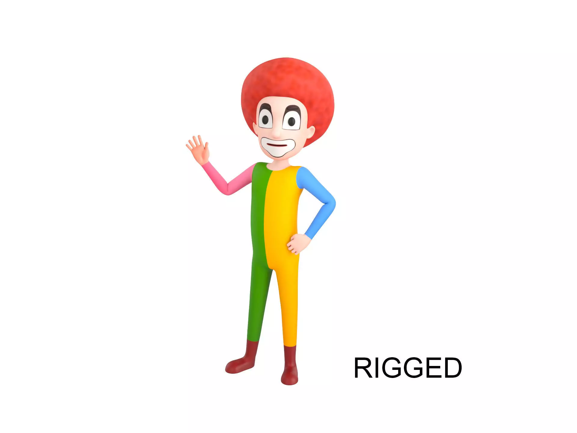 Character173 Rigged Clown 3D model_0