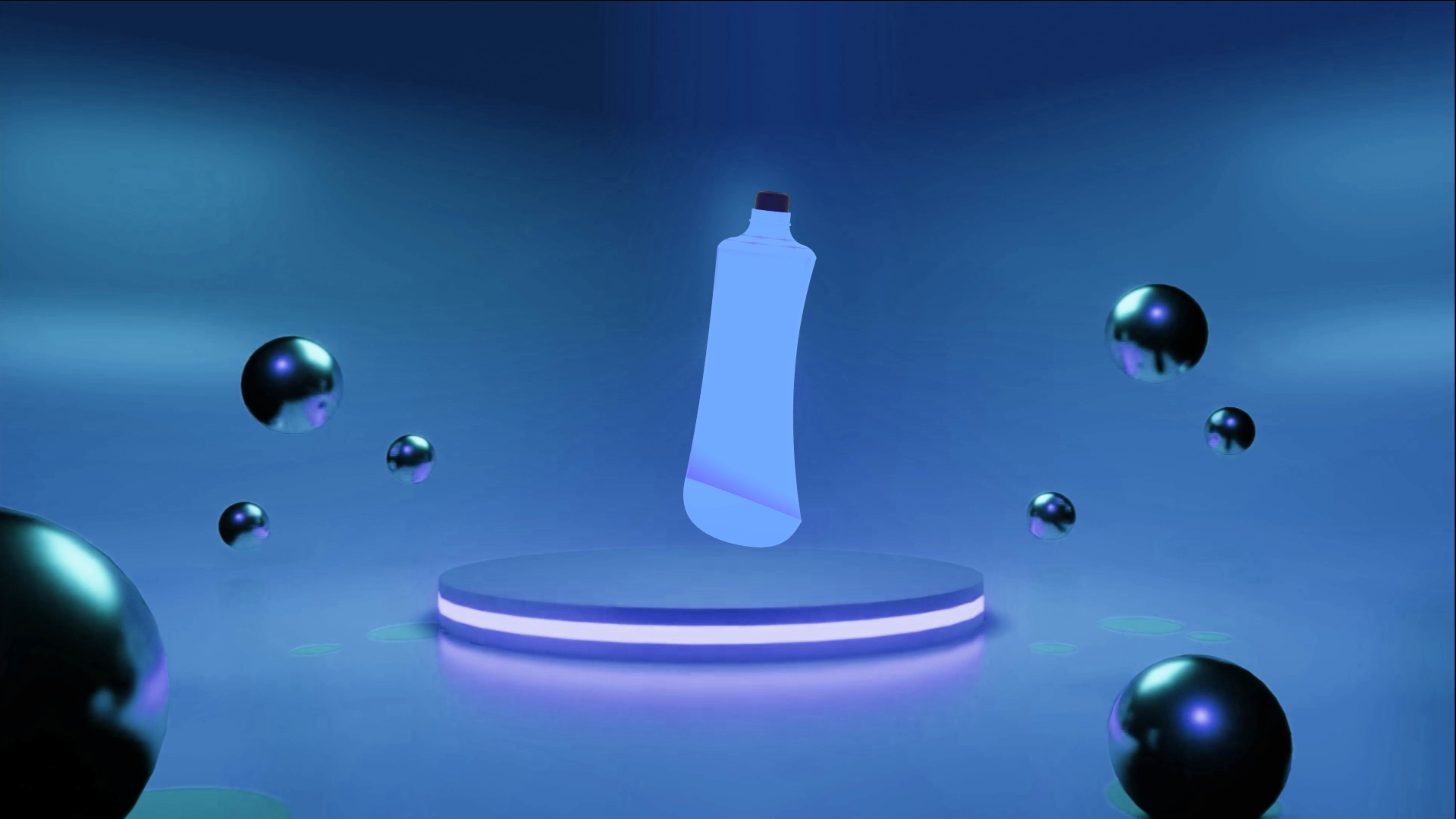 Water Bottle Low-poly 3D model_4
