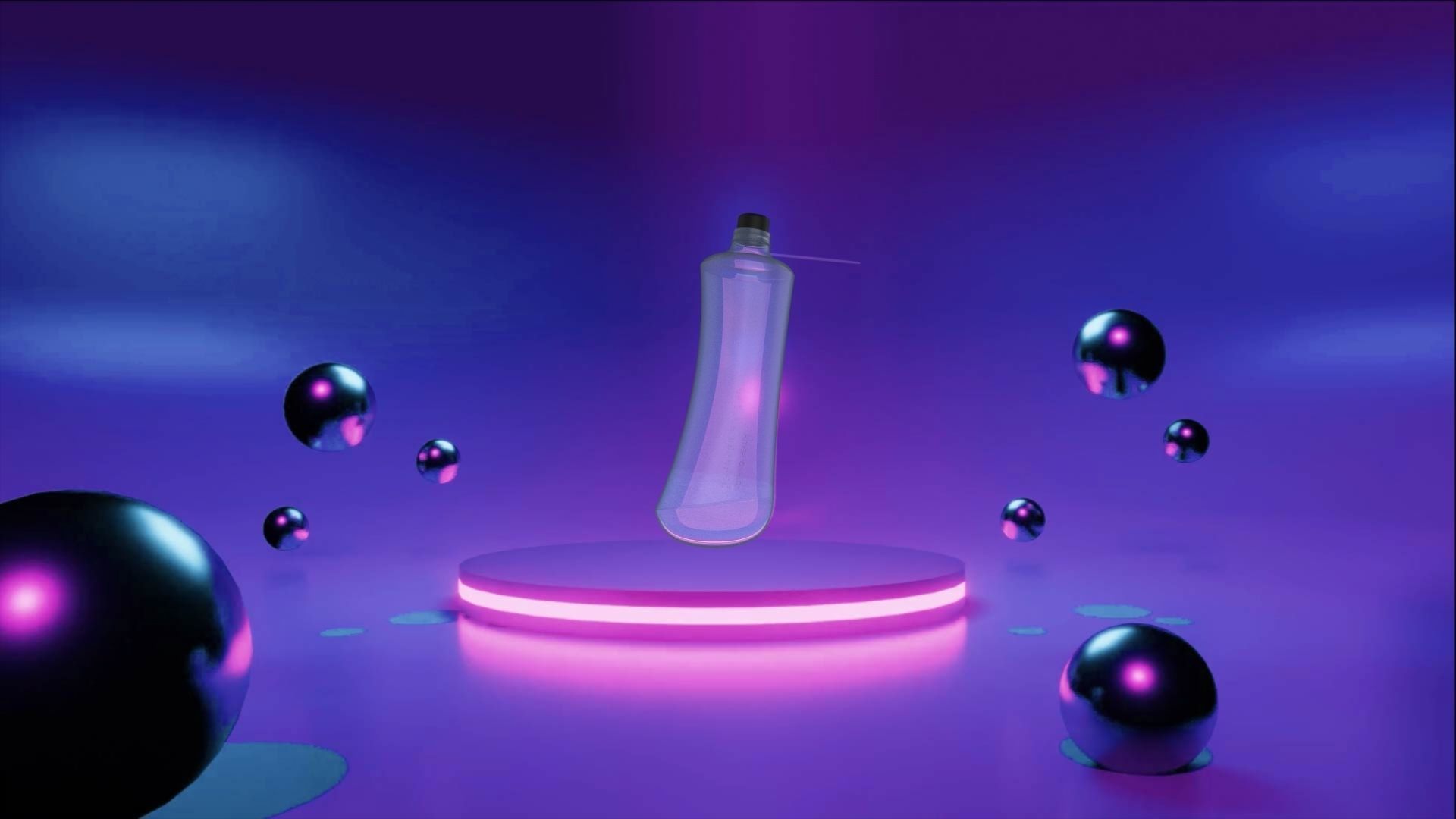 Water Bottle Low-poly 3D model_2