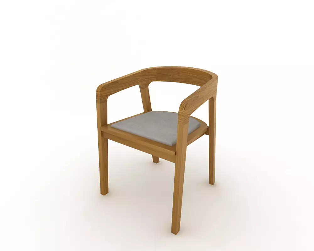 chair 1 wooden 3D model_0